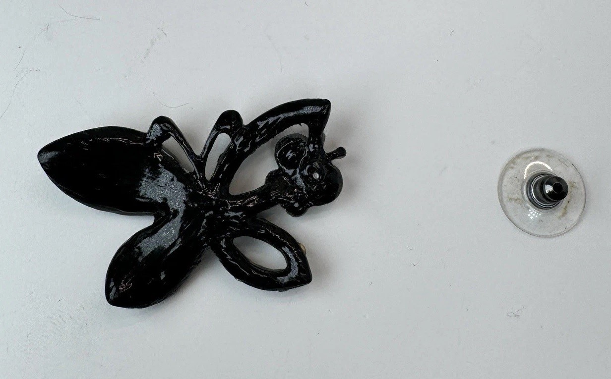 Vintage Purple Blue Green Crystal Butterfly Brooch