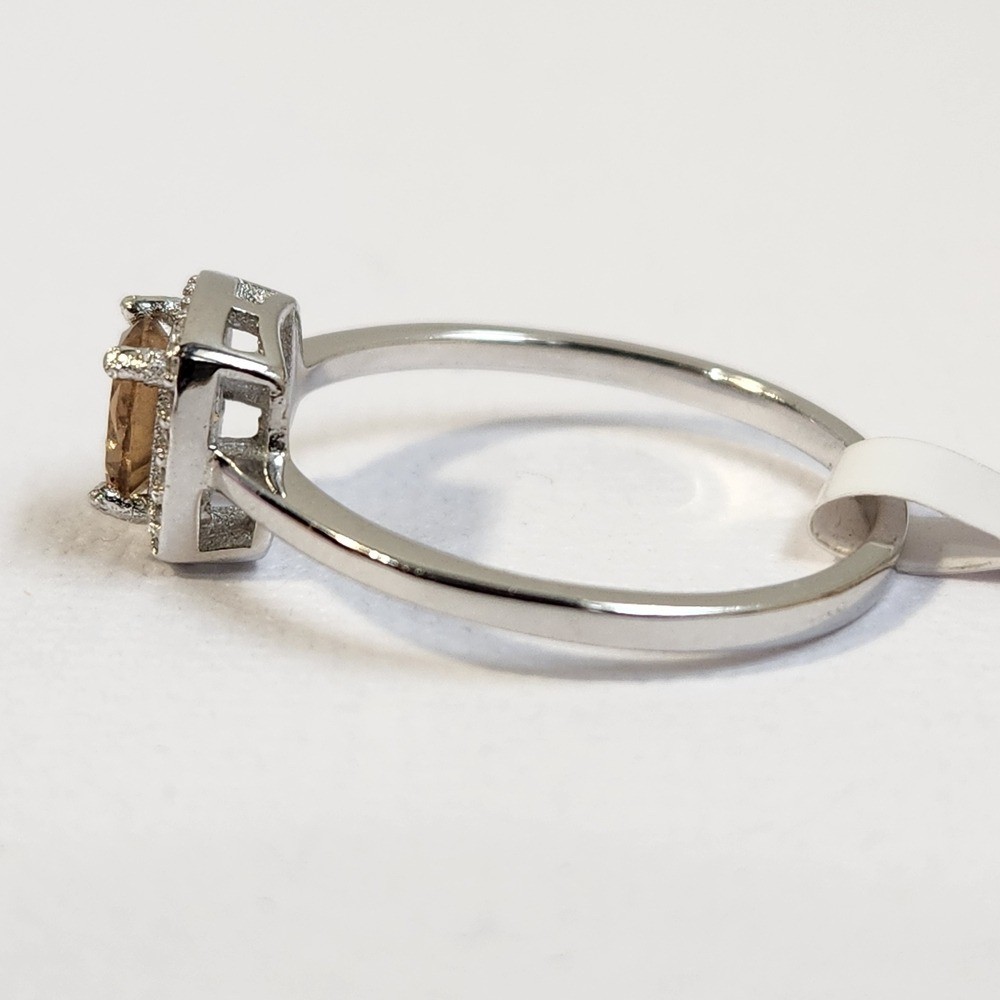 NIB Semi VTG 1cts Golden Champagne Topaz 925 Ring Sz 9/10