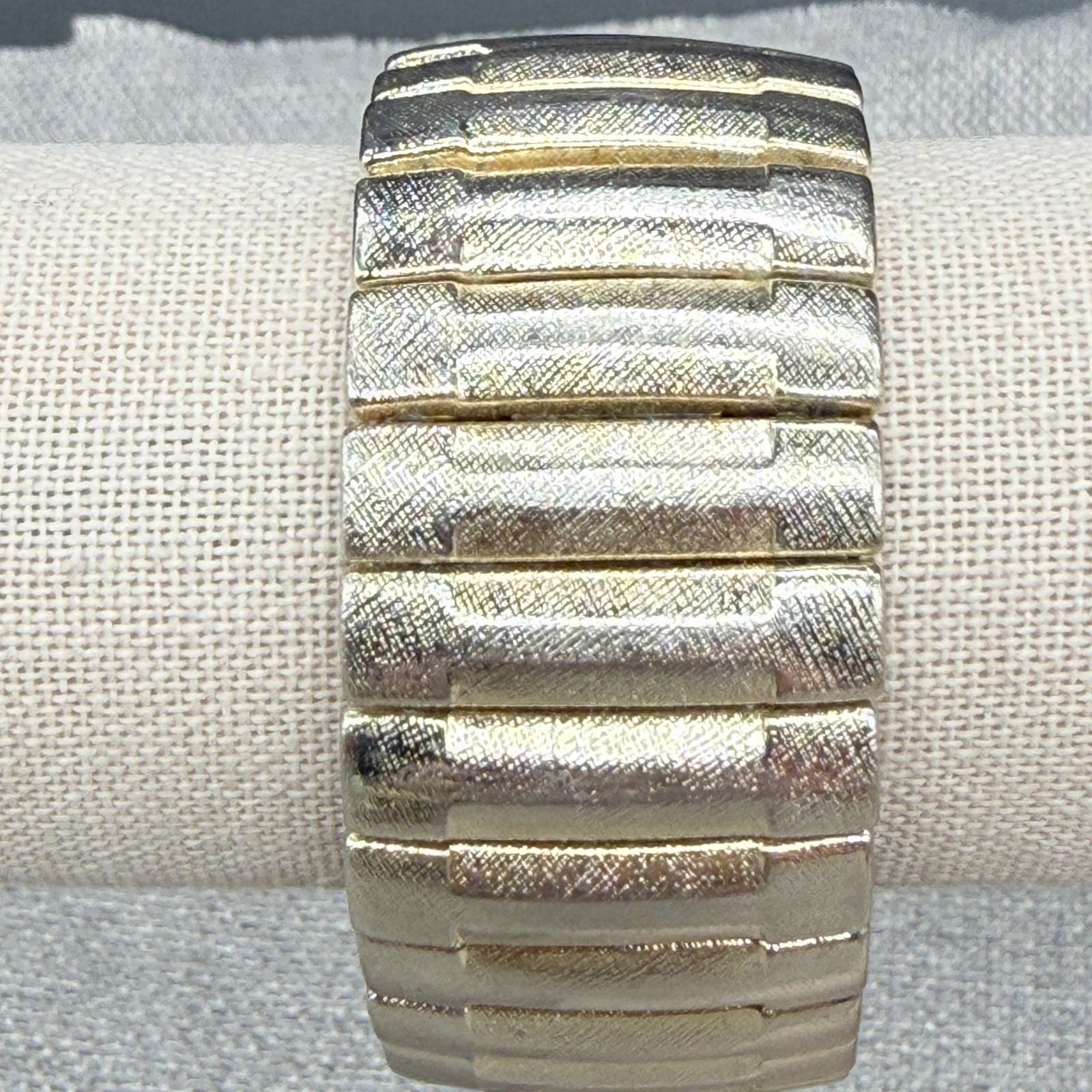 Vintage Expansion Bracelet Brushed gold Tone Japan Stretch