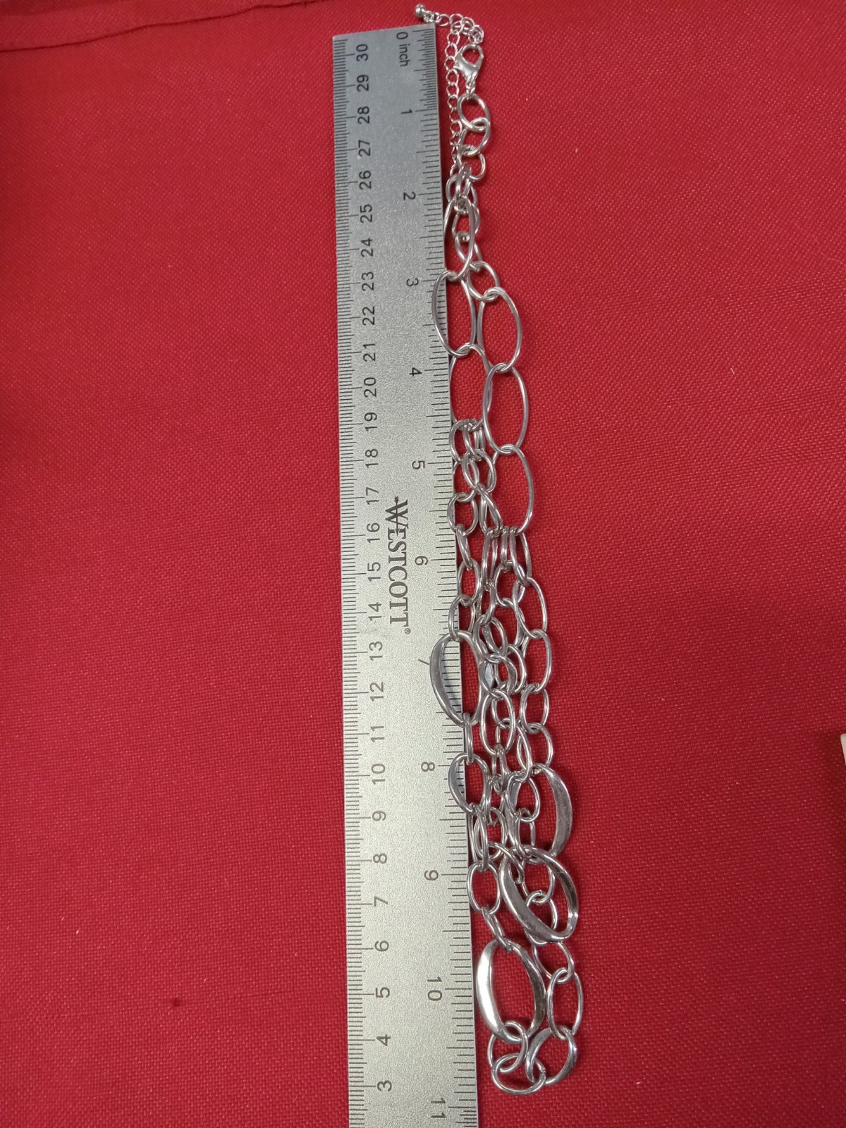 Vintage Silver Toned Double Strand Chain 18″ Necklace