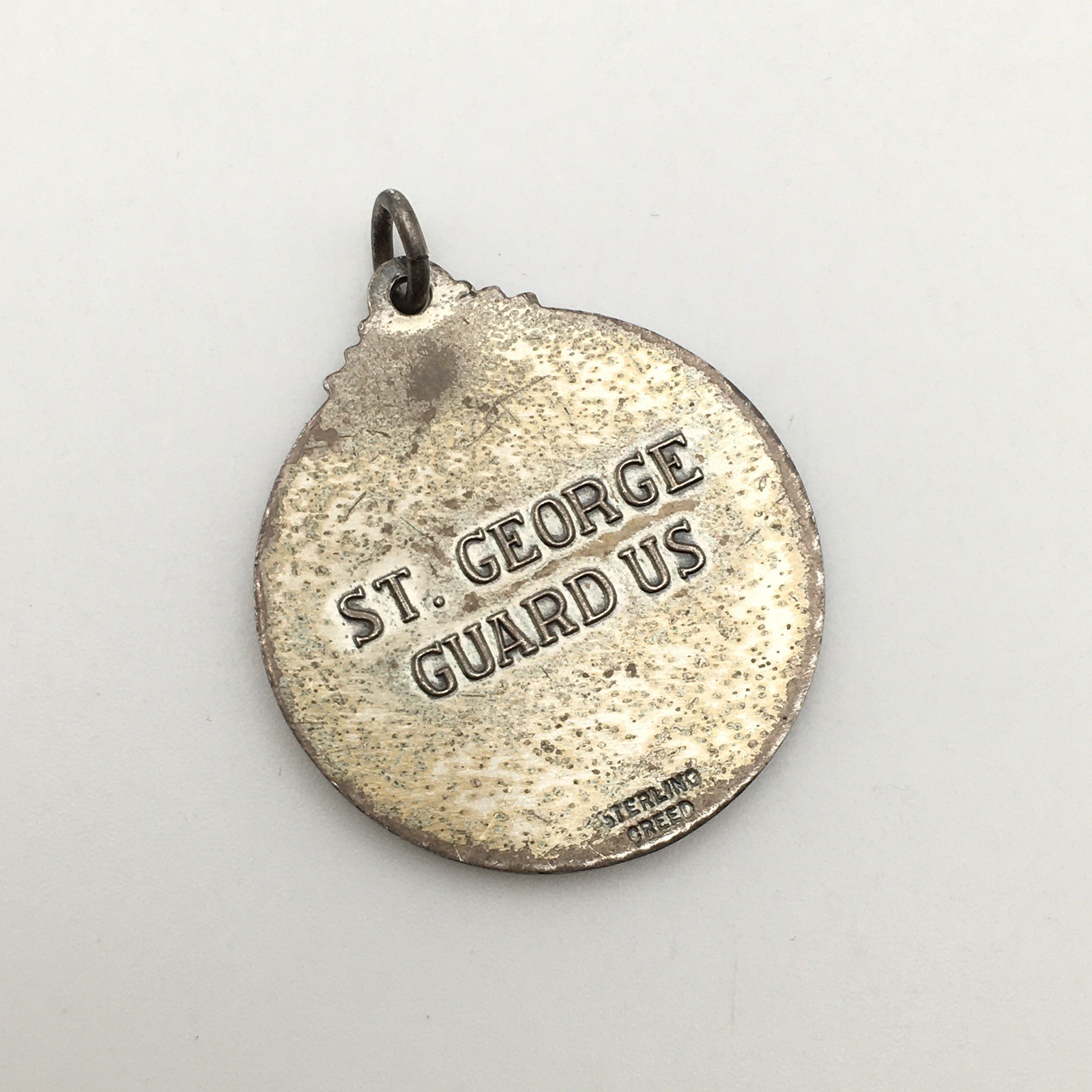 Vintage CREED Sterling Silver Saint George Pendant Marked Sterling 7.9g #52