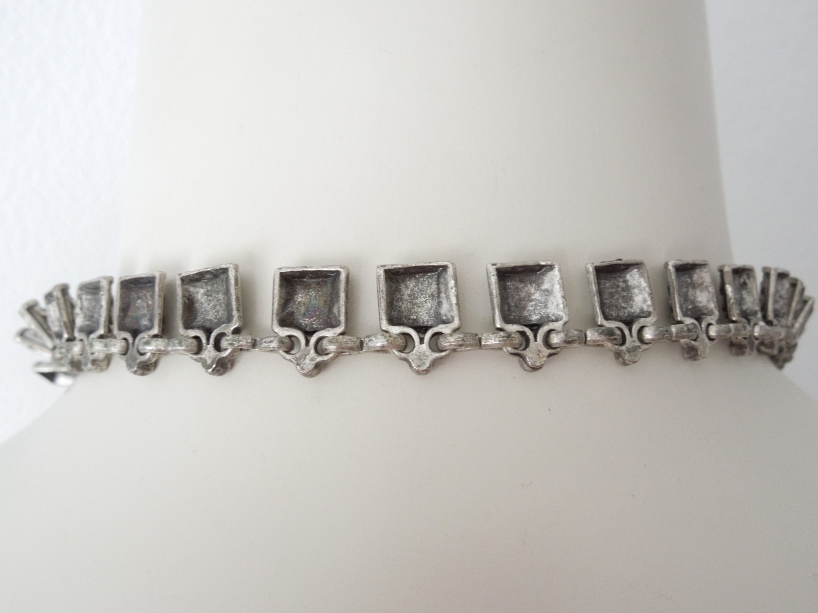 Vintage Ethno Chain Necklace Long silver-colored Boho 70er 3.3oz/ca.30 11/16in