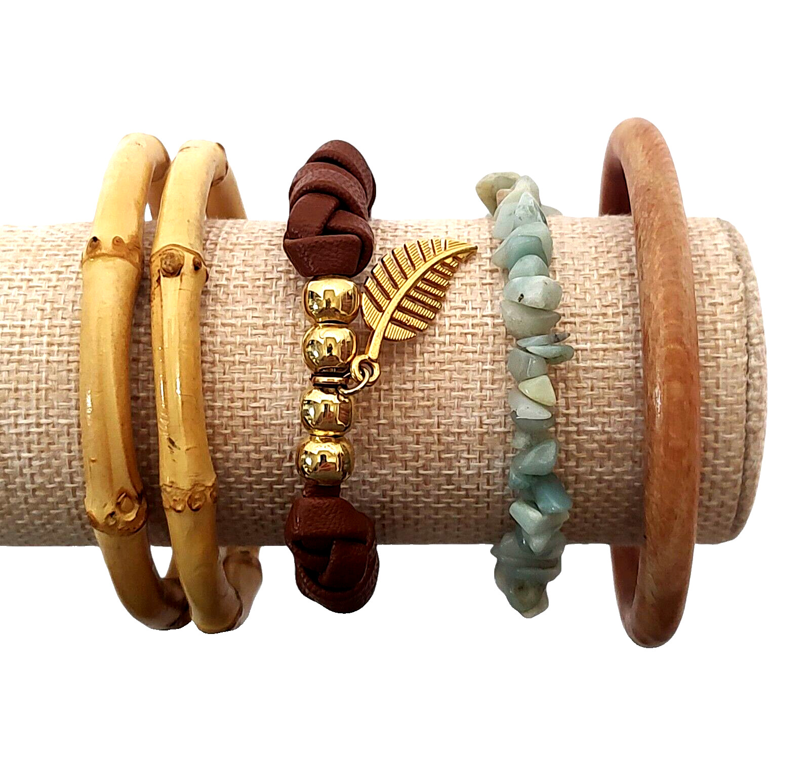 VTG 5pc VTG 4PC Chunky Boho Festival Earthy Natural Bohemian Statement Bracelts