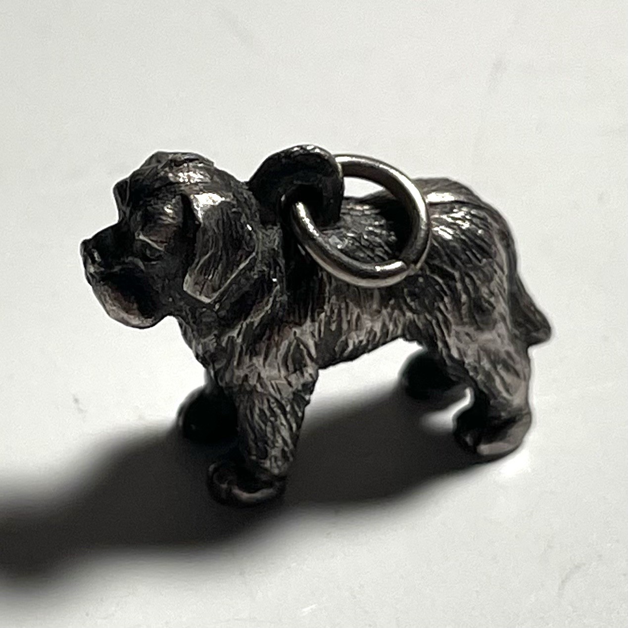 Pewter Bearded Collie Dog Charm Or Pendant 25MM Length Vintage – P76