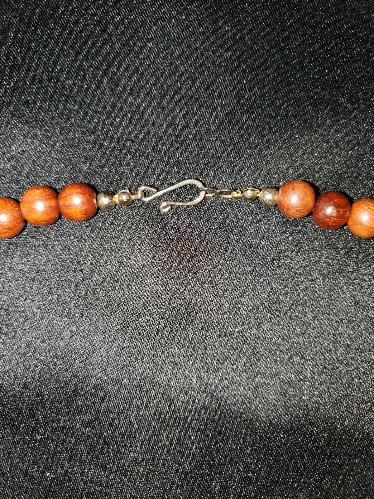 Vintage Southwest Wood and Ceramic Necklace Pendant