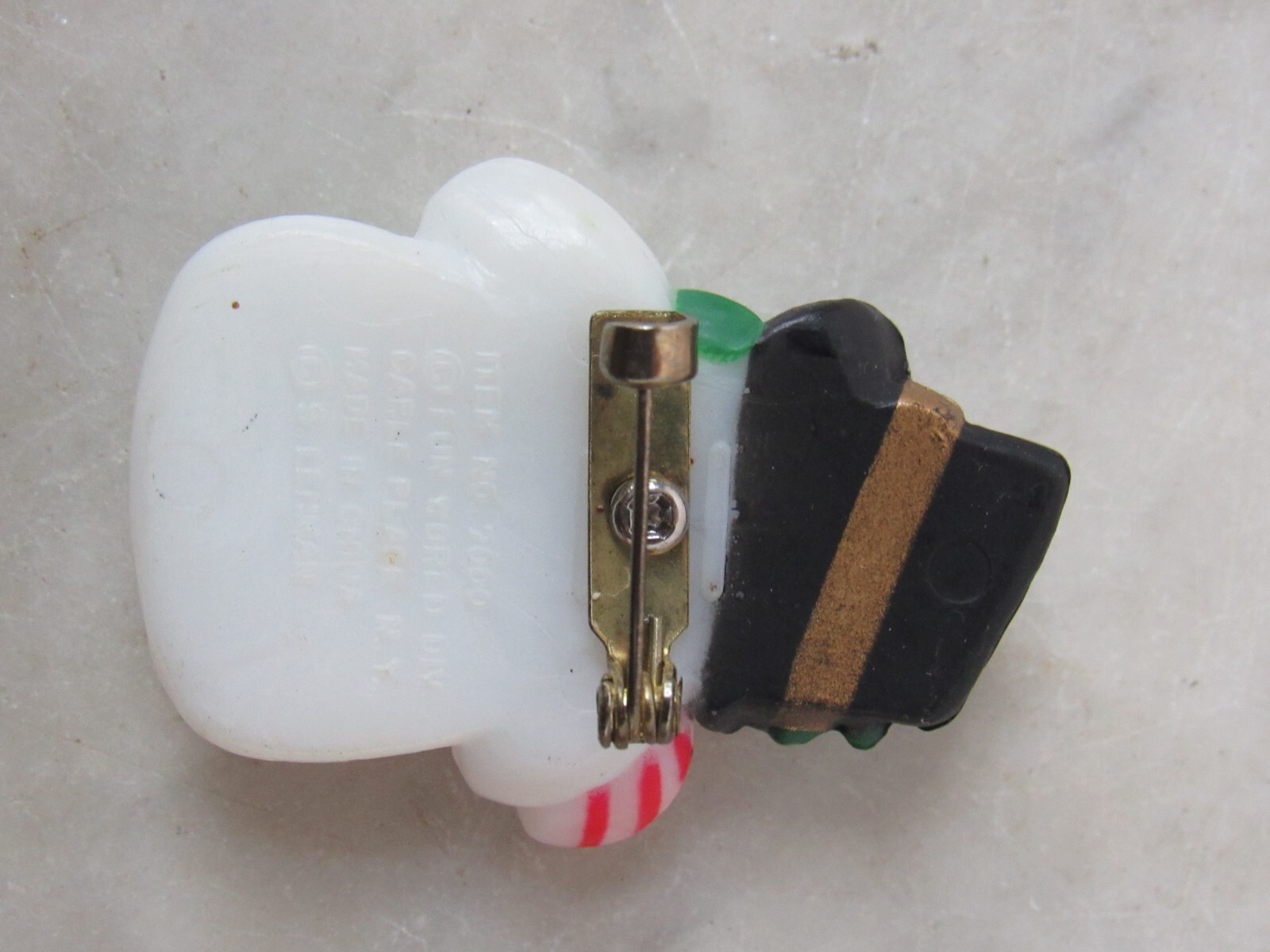 Fun World LEHMAN SNOWMAN Brooch Pin Vintage 1 3/4″