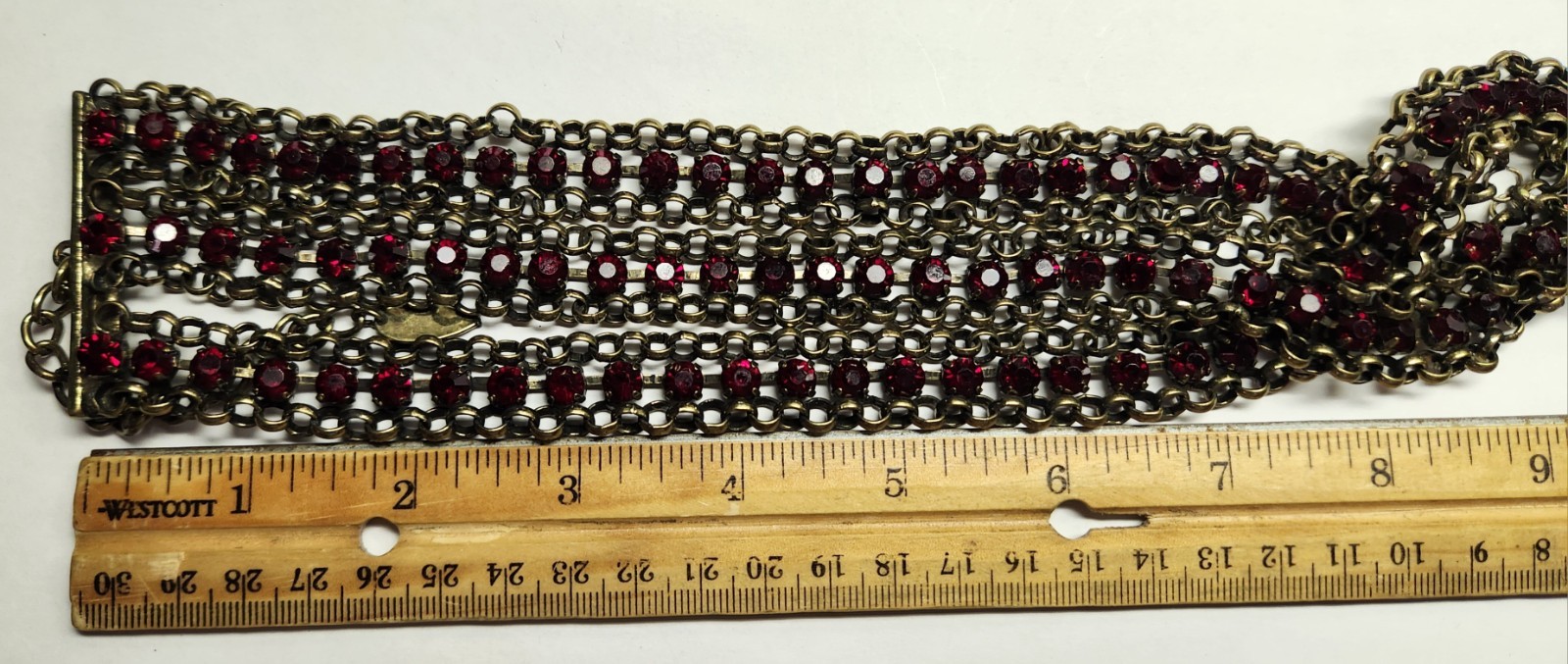 Coldwater Creek Rope-Style Red Faceted Stone Necklace