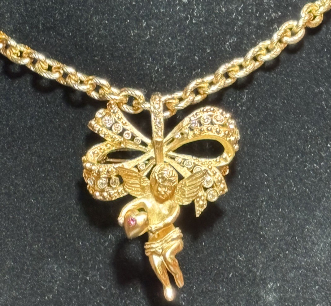 Camrose & Kross JBK Jacqueline Kennedy Angel Cherub Necklace Pendant Brooch Pin
