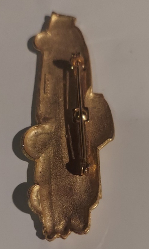 1950’s Classic Cadillac Goldtone 3 1/4 Inch Brooch Pin Signed JJ1986