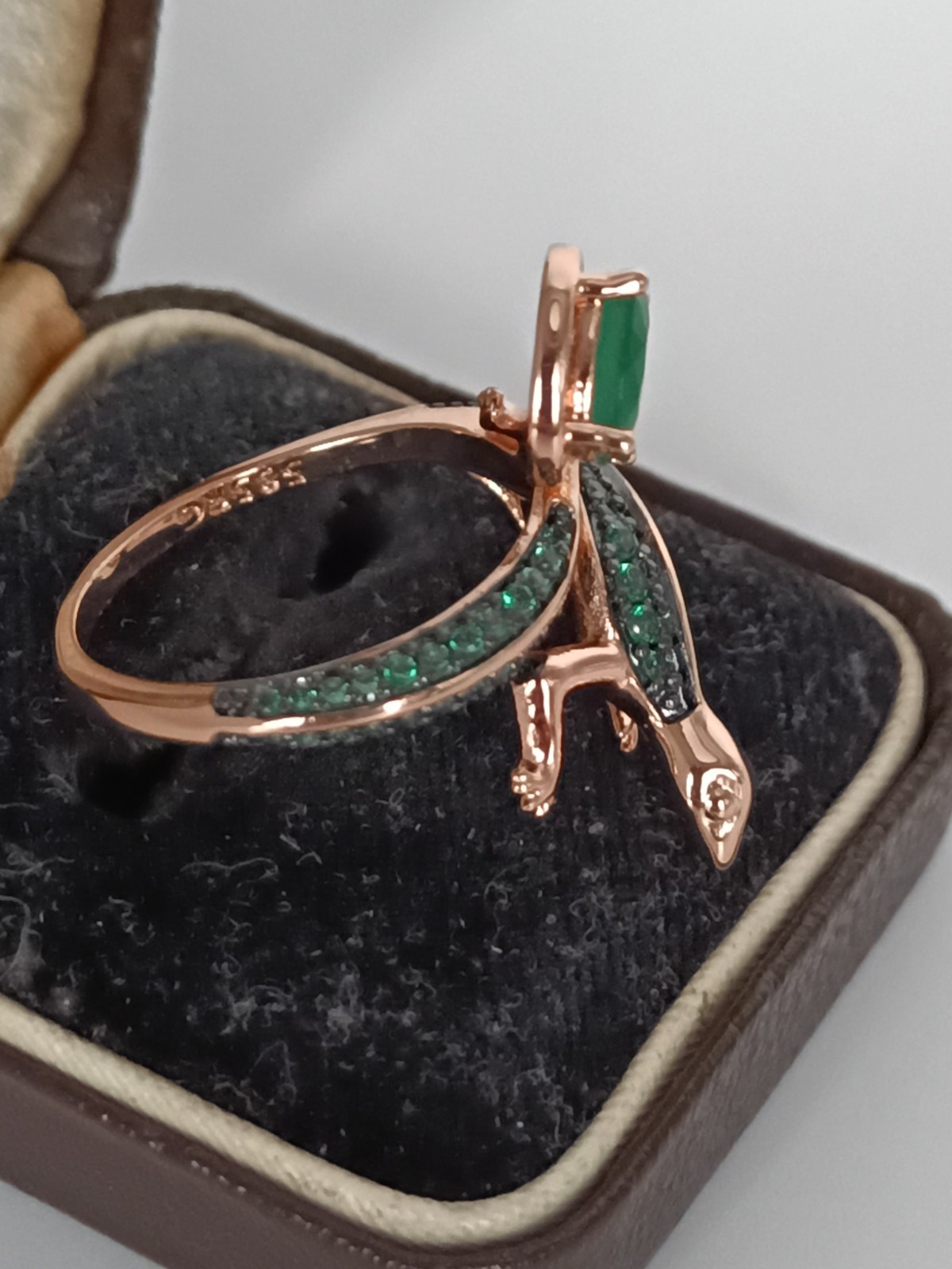 Vintage 1990-s 14 Ct Rolled Gold Emerald Ring Size UK O.5 US 7 1/4 – Hallmarked!