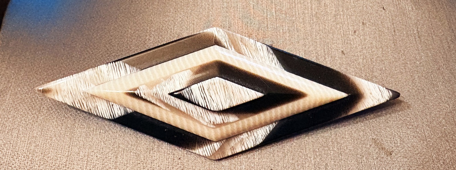 vintage Lea Stein signed modernist geometric brooch geometric diamond lozenge