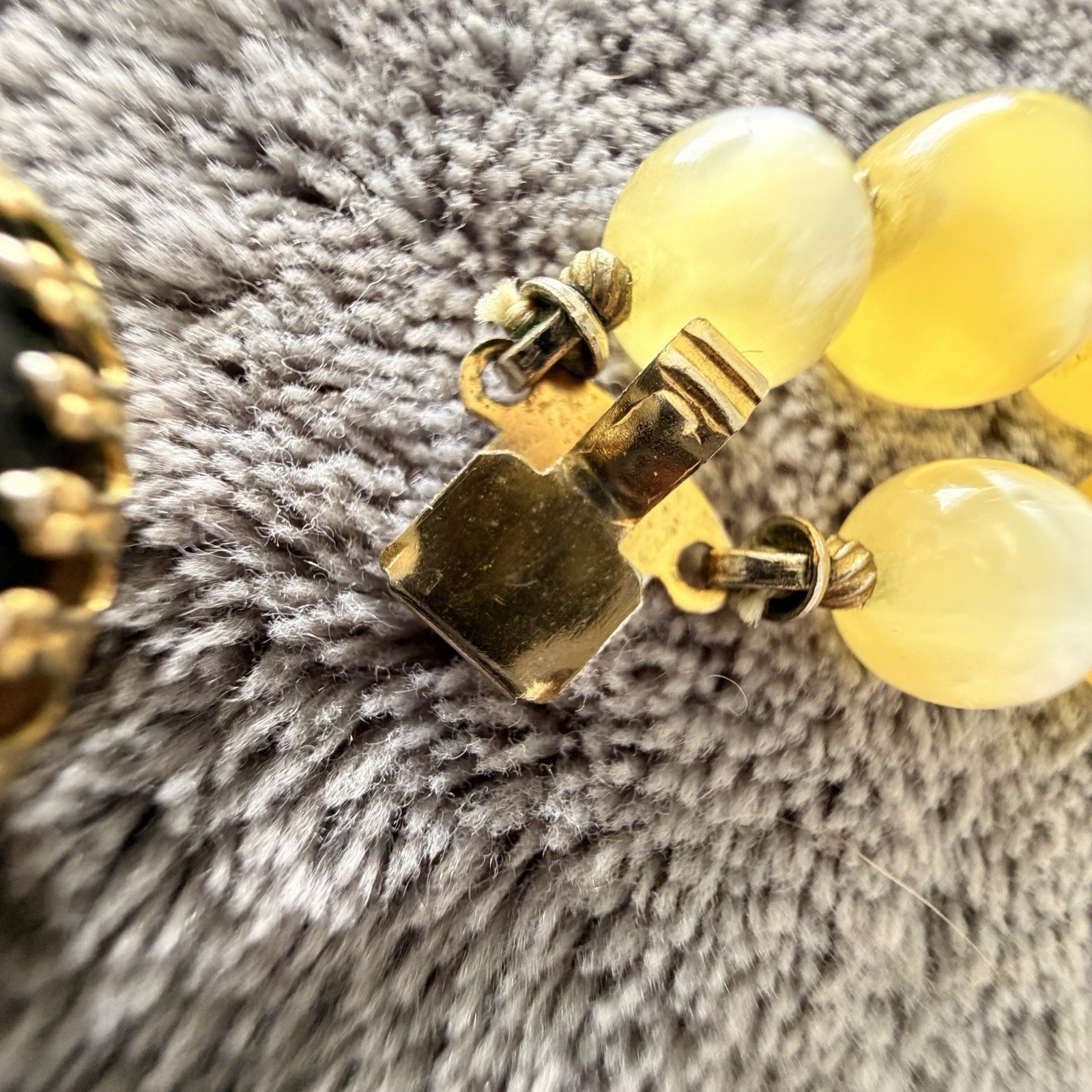 Cameo Necklace Butterscotch Vintage 1950s Yellow Lucite Double Strand