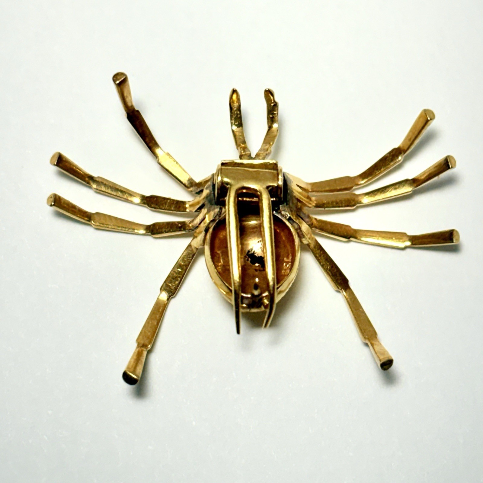 18K Yellow Gold Spider 39mm Brooch Pin 5.0g