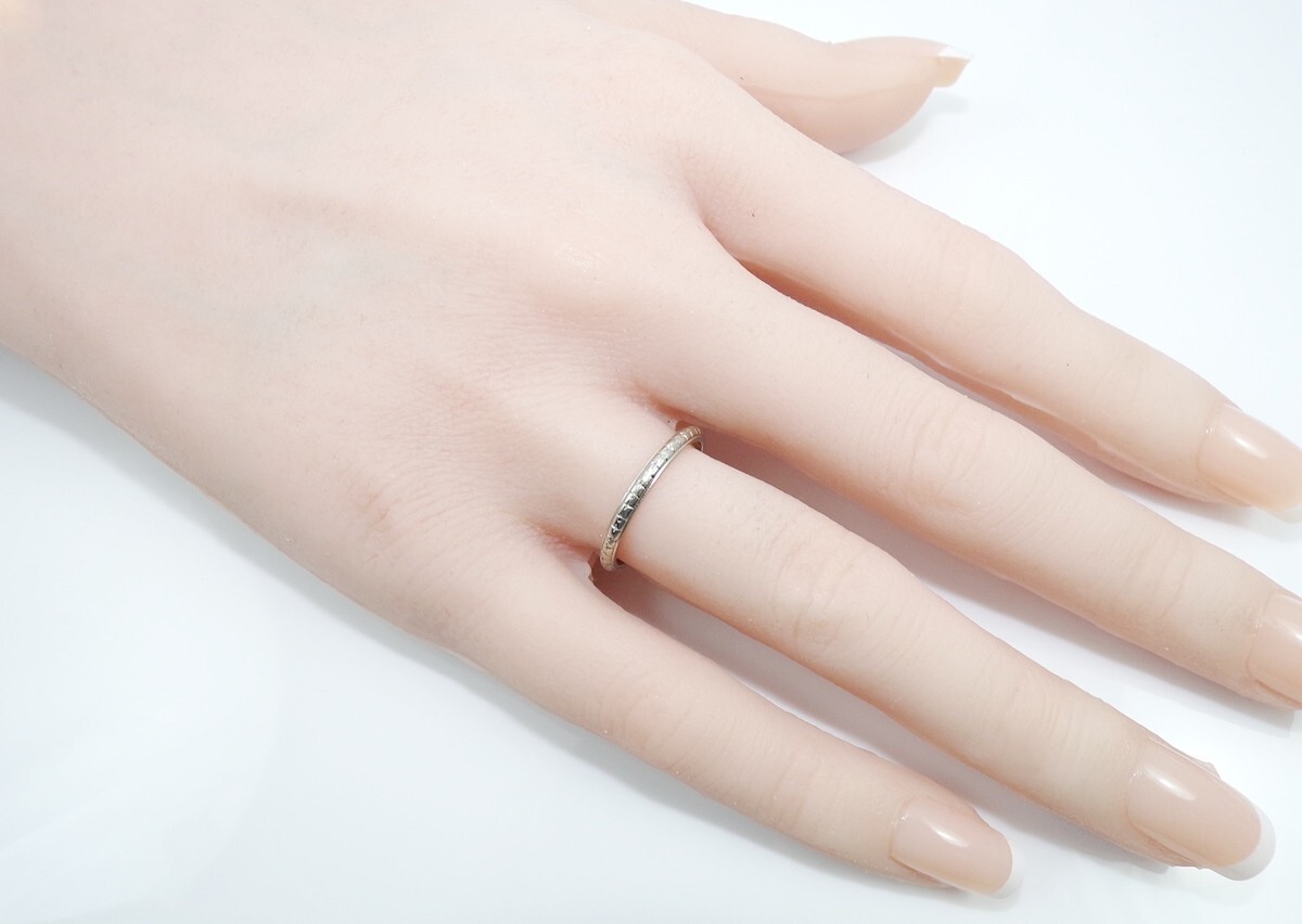 Vtg 18K White Gold Art Deco Orange Blossom Eternity Wedding Band Ring SZ 6.5 FZZ