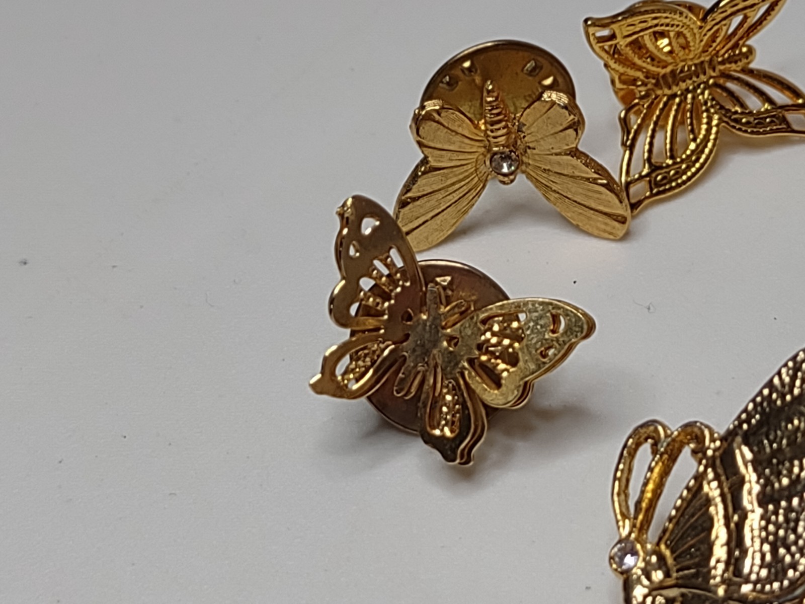 Lot Of 8 Gold Tone Butterfly Pins 8 Pc Butterfly Pin Lot