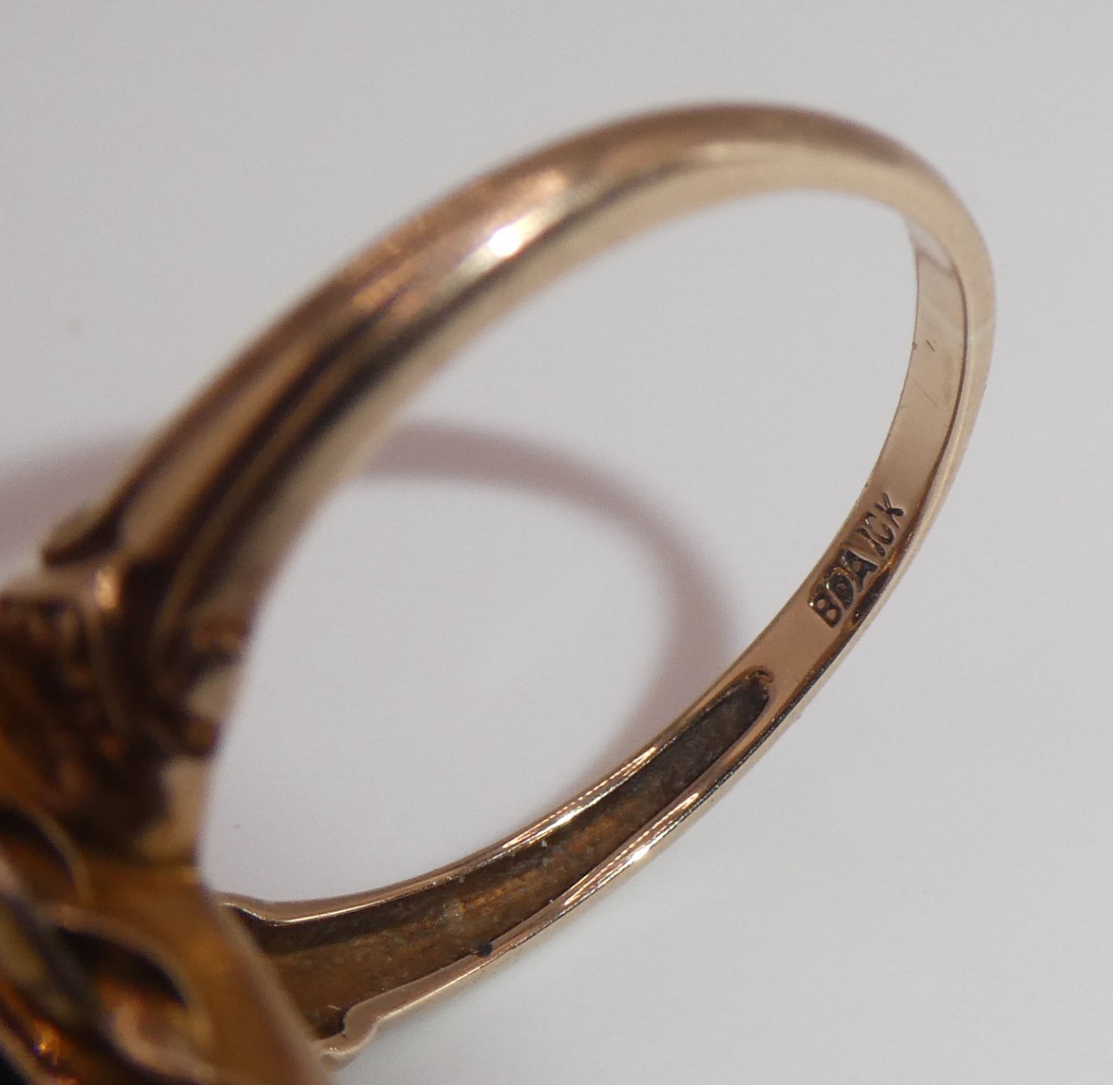 Vintage 10K BDA ONYX Diamond Ring Budlong, Dockert & Armstrong Tri Color Gold 3g