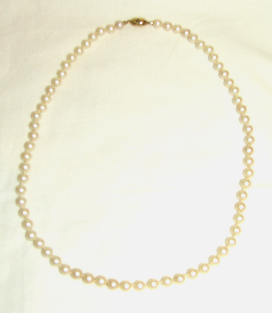 Vintage hand knotted signed Monet 20″ Classic Faux Pearl Necklace Box Clasp