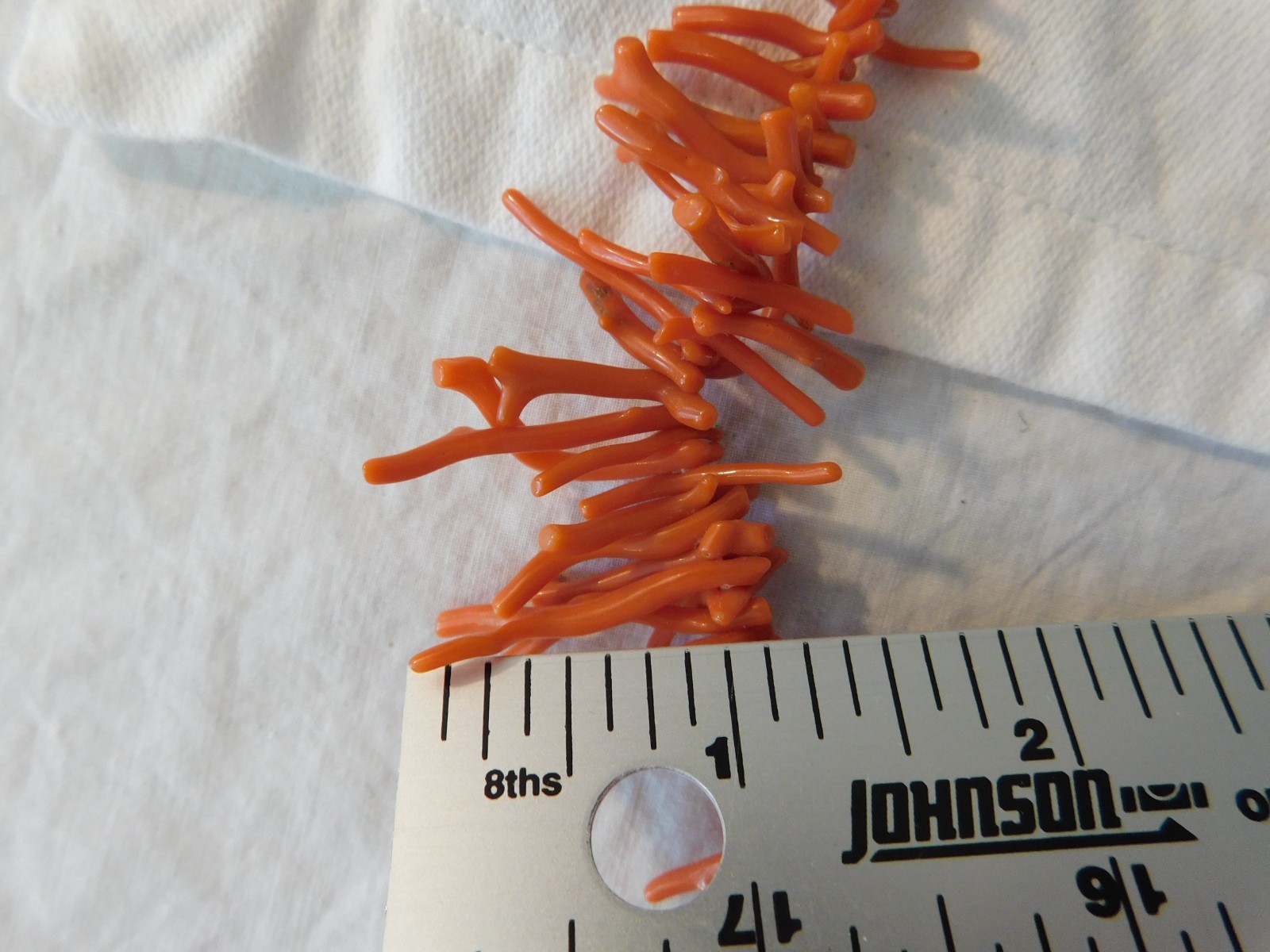 Vintage Salmon Branch Coral Beaded Necklace 20 inch
