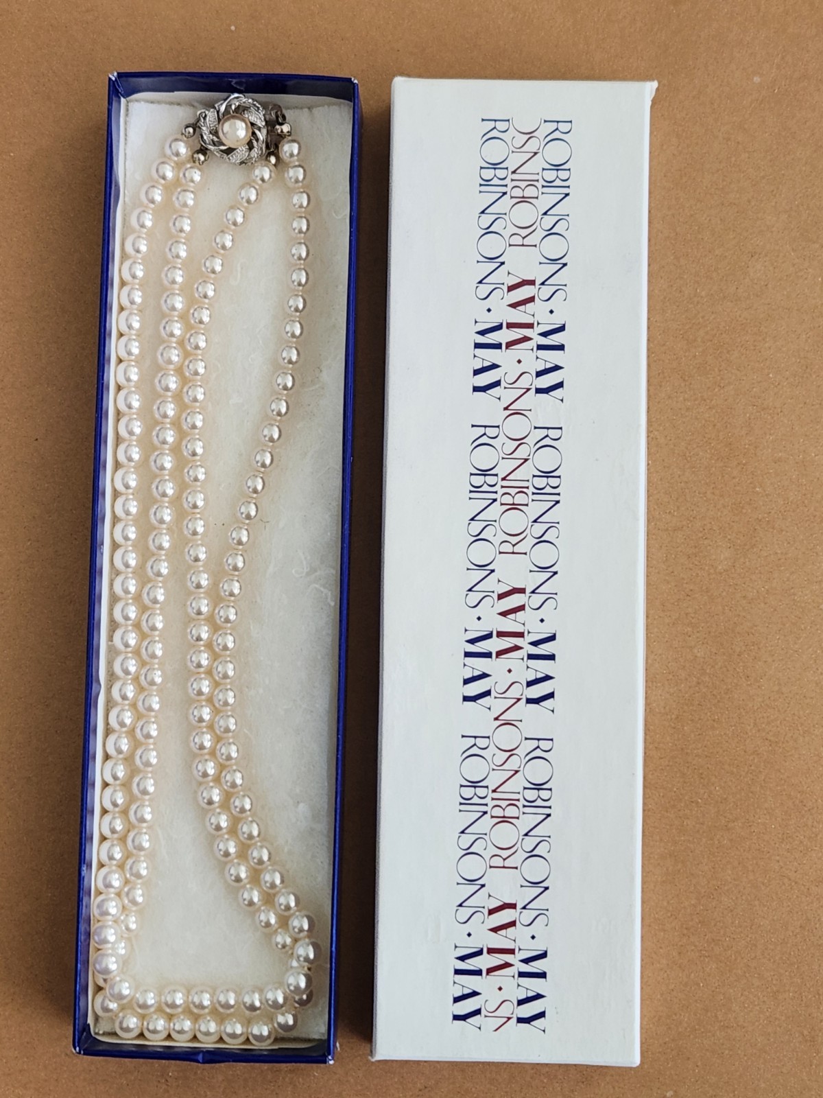 Double Strand Imitation Pearl Necklace 17-17.5″ Pearl Size 5mm VTG From Macy’s