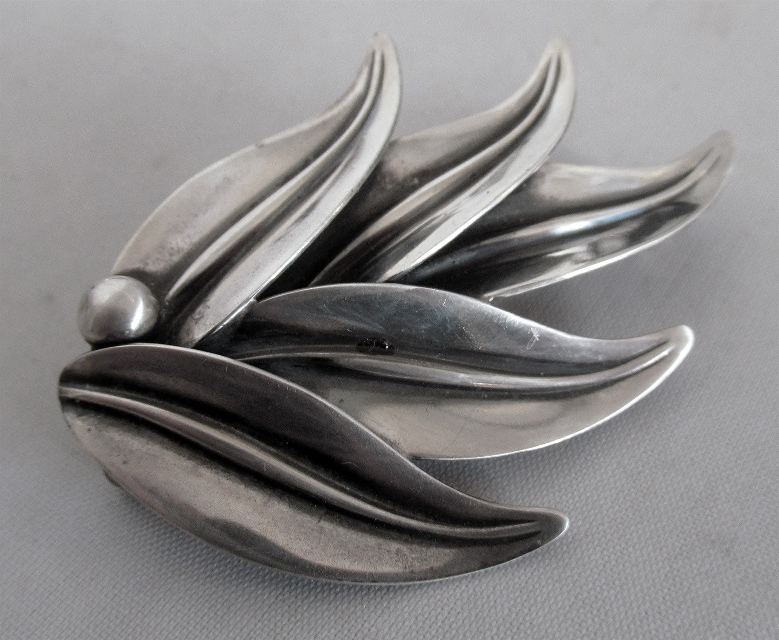 2 INCHES N. E. FROM DENMARK STERLING BROOCH