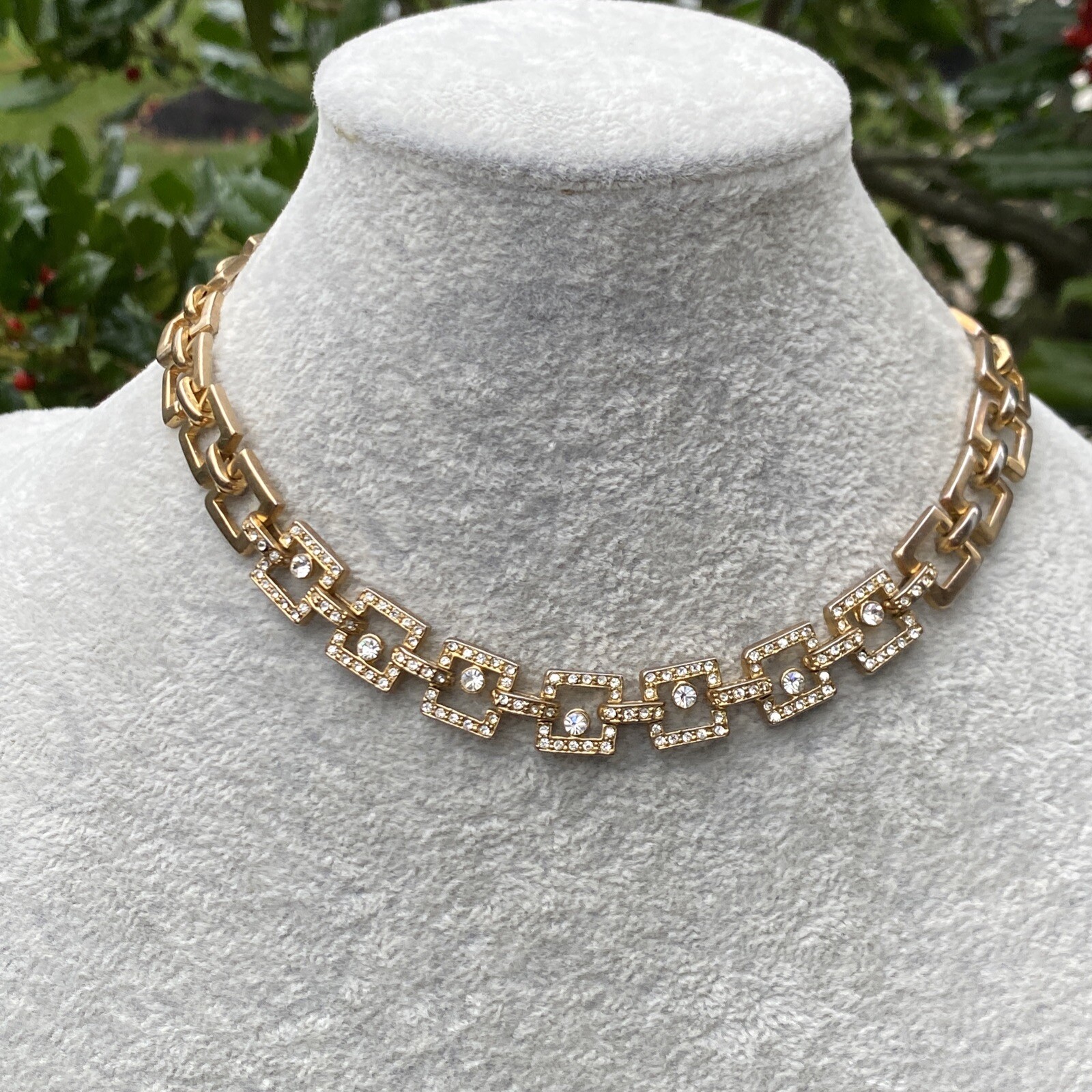 Vintage Choker Necklace Estate Jewelry Pre-Owned Gold Wash