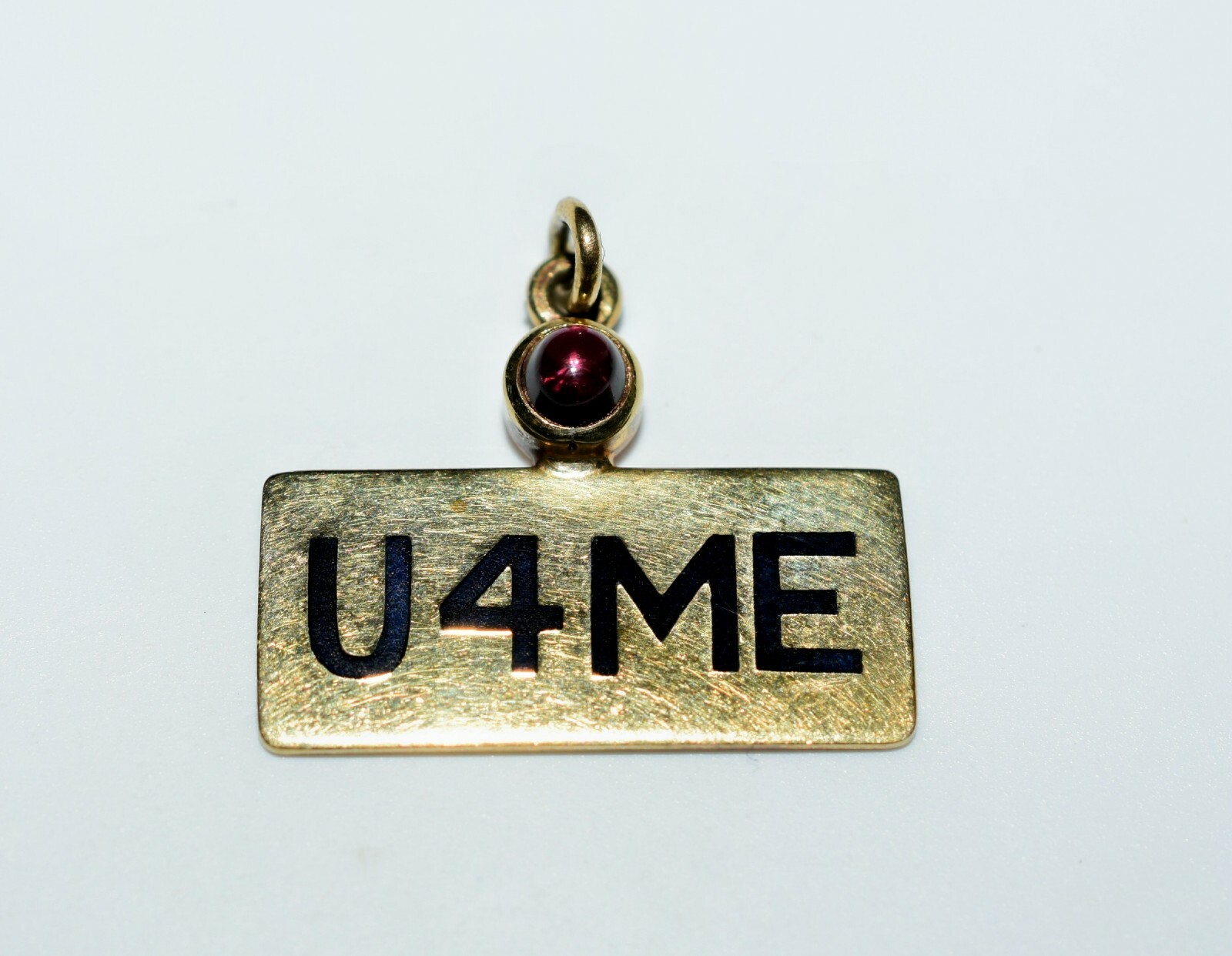 Vintage 14K Gold Enamel Charm U 4 ME Art Deco 1930s-1950s MCM