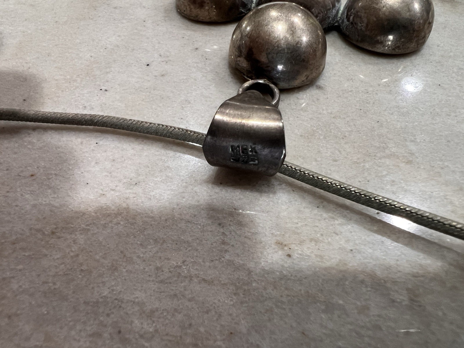 Vintage Mex 925 Sterling Silver Cross Necklace. Weight: 48 Grams Sterling