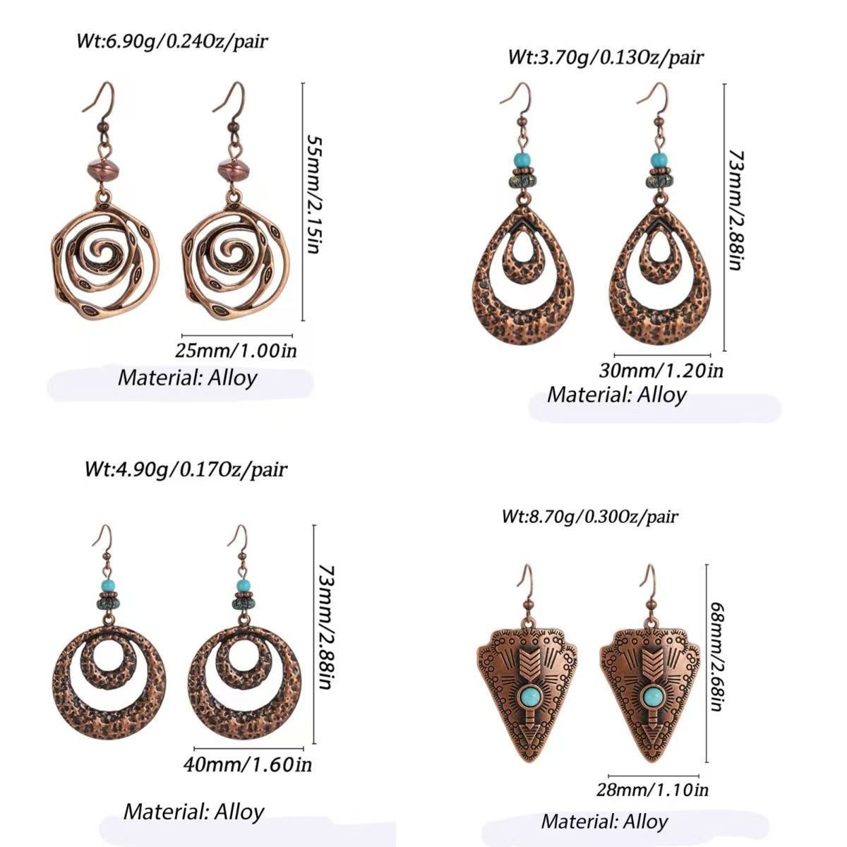 Vintage ethnic style earrings Bohemian Maillard jewelry