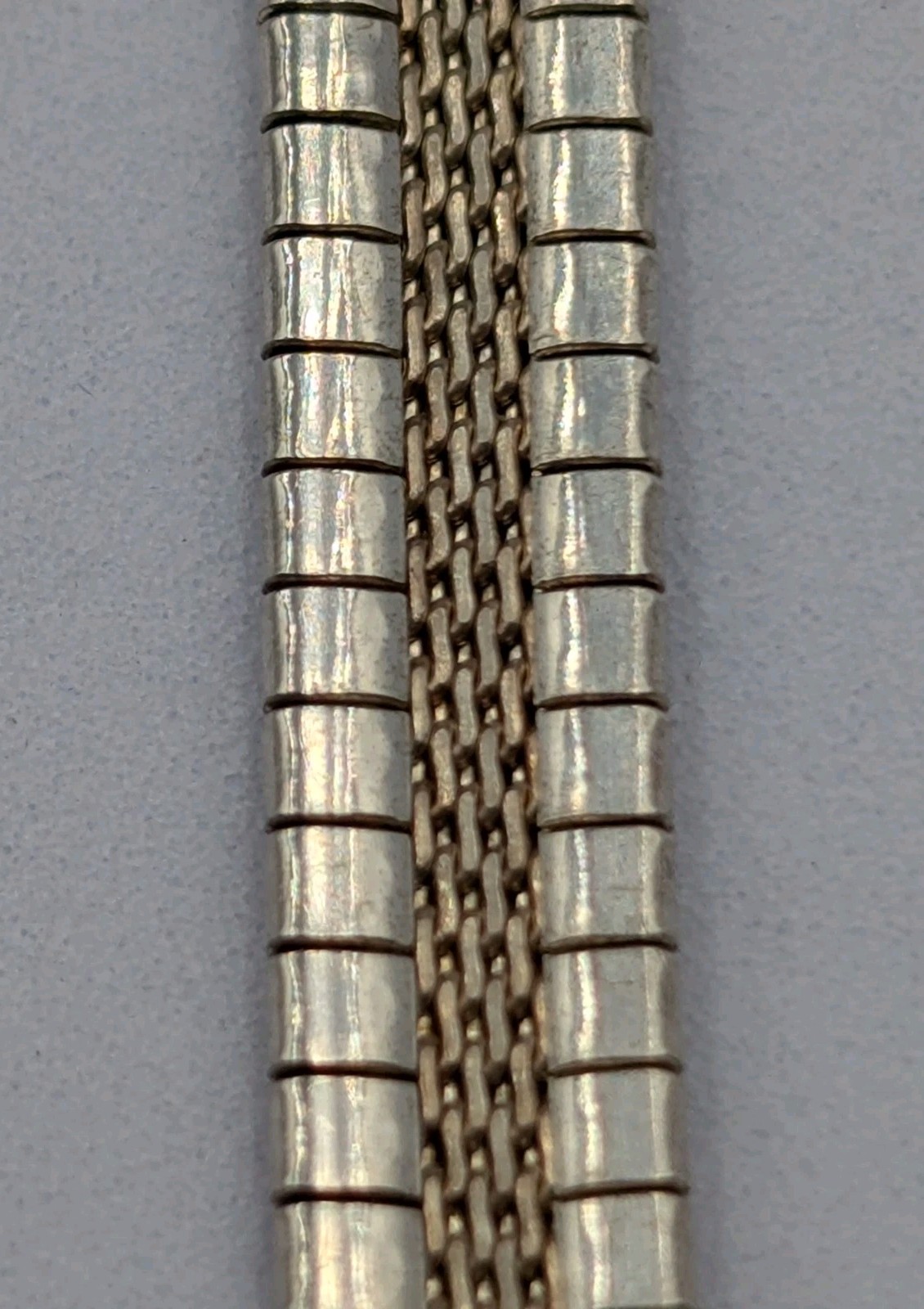 By M Vtg Sterling Silver 6mm Flat Omega Italian Chain 925 17.5″ Necklace – 26.4g