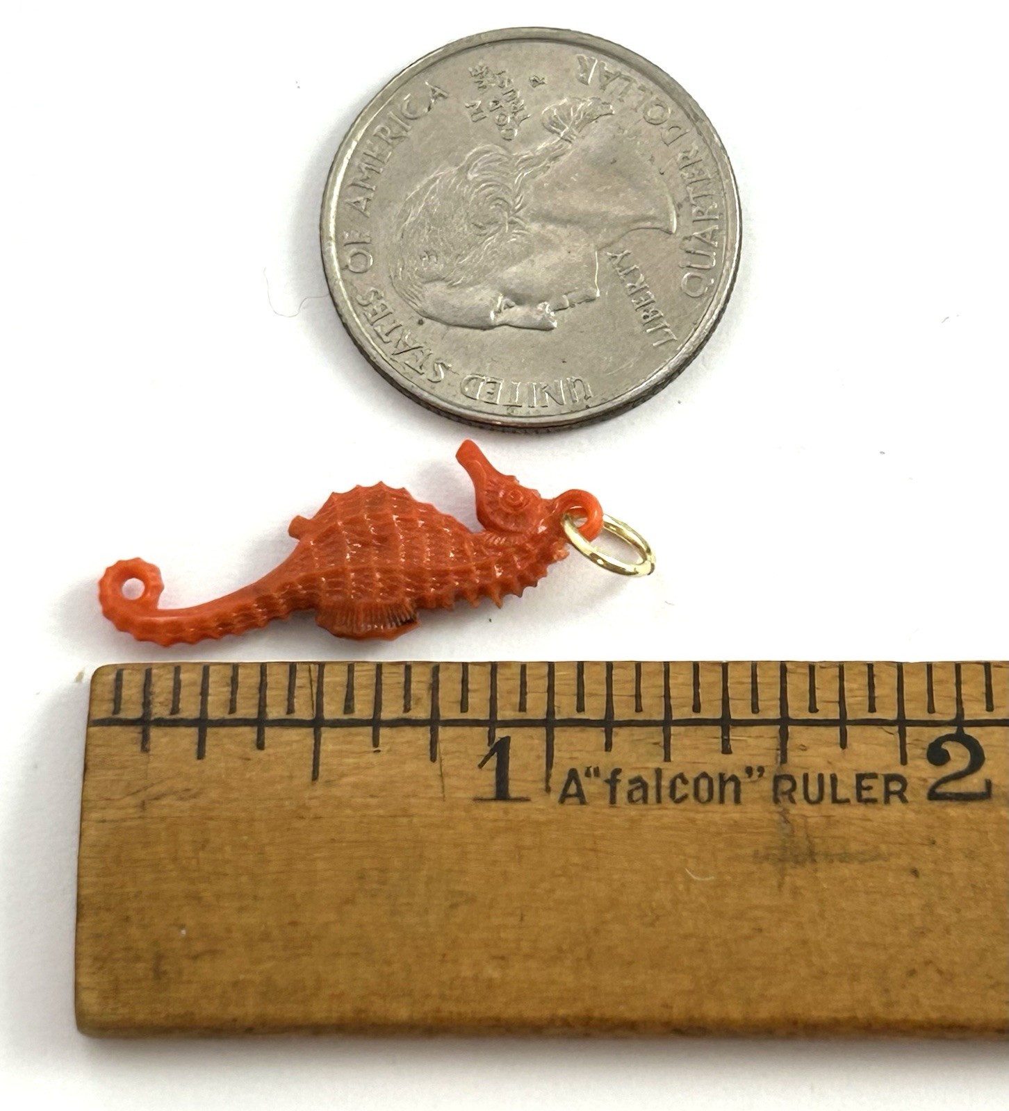 Vintage Charm Necklace Pendant Seahorse Orange Plastic Beach Jewelry For Women