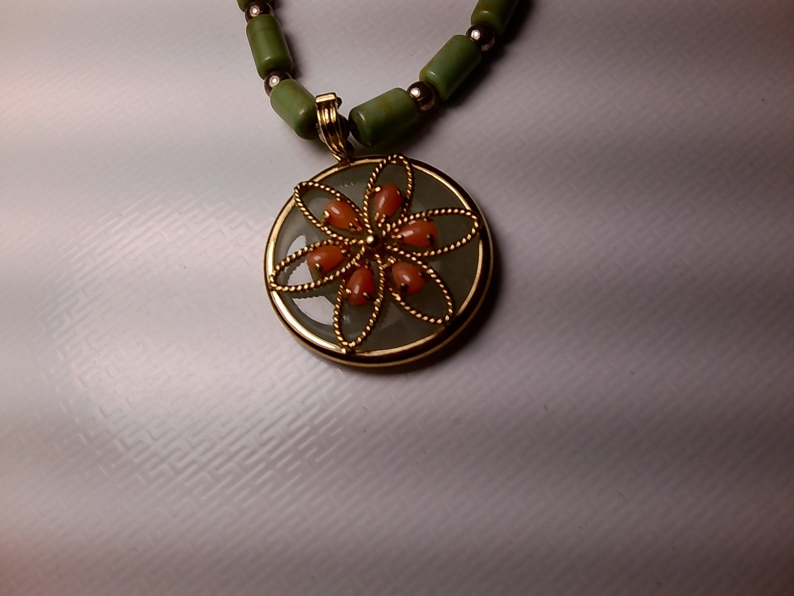 VINTAGE SWOBODA?-LIKE FLOWER PENDANT/NECKLACE 19″ (read description)