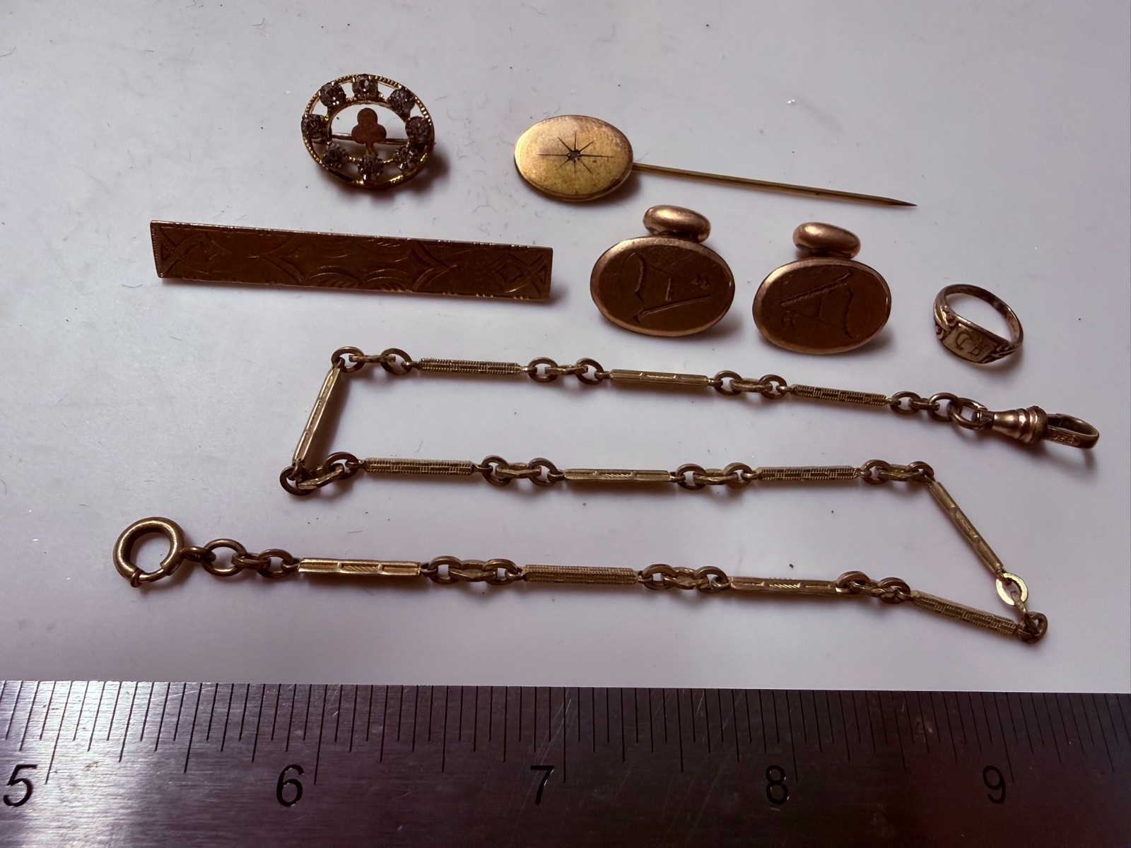 Collection Lot Amazing Variety Antique Jewelry Brooch Pin Chain Cufflinks – Y2