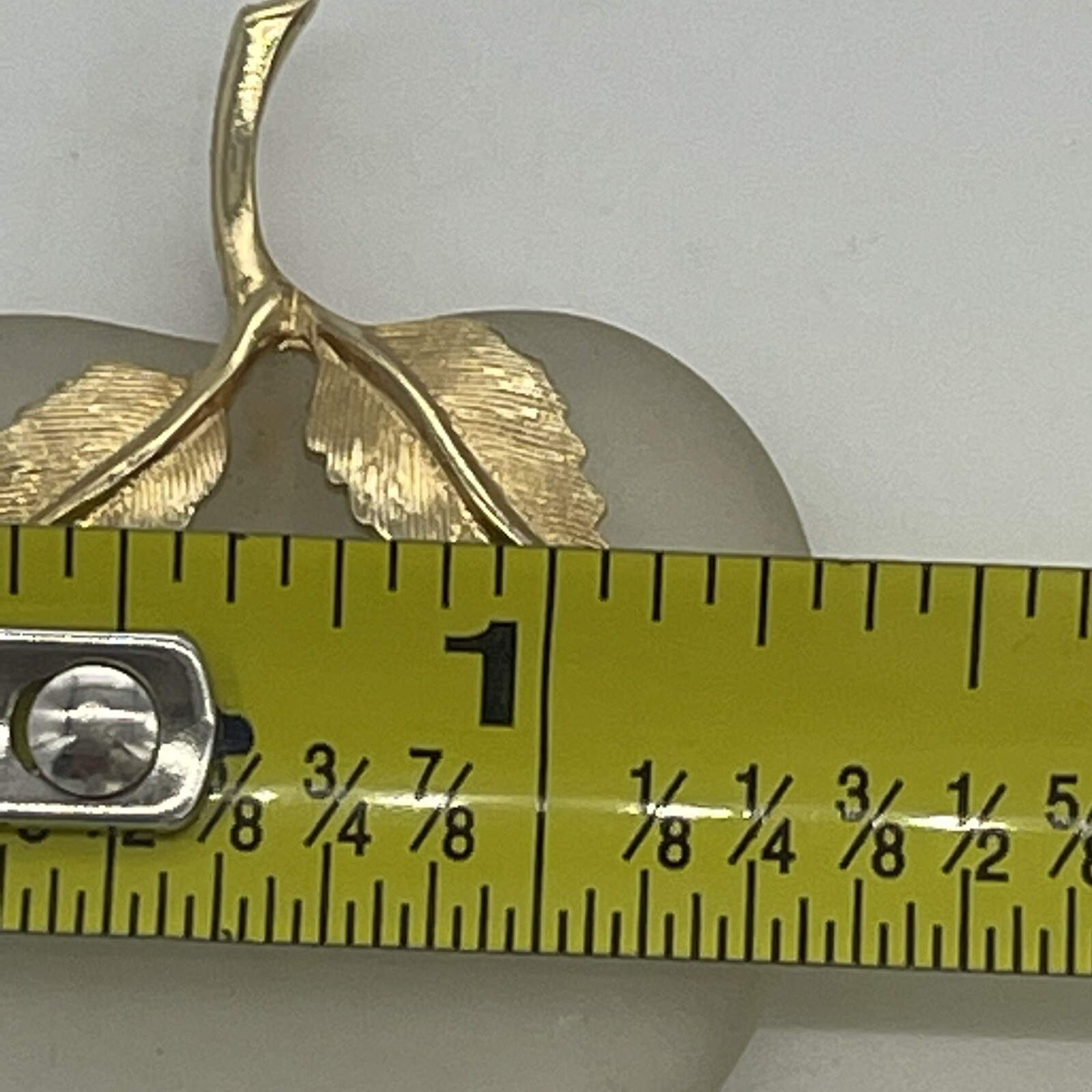 Vintage Avon Frosted Glass Gold Tone Apple Necklace Pendant Only Teacher Gift