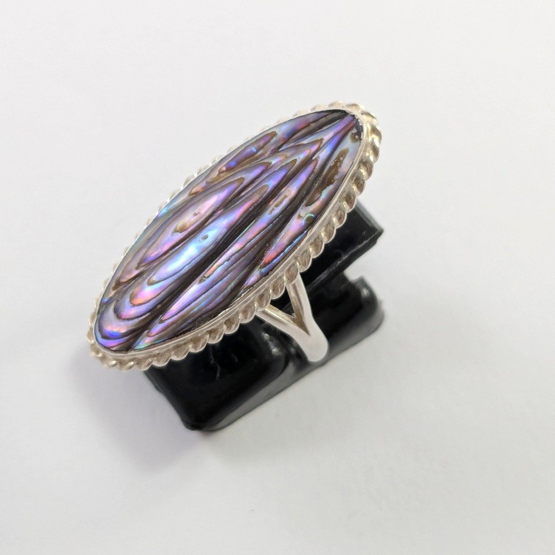 Vintage New Zealand Ataahua Paua Shell Ring M 1/2