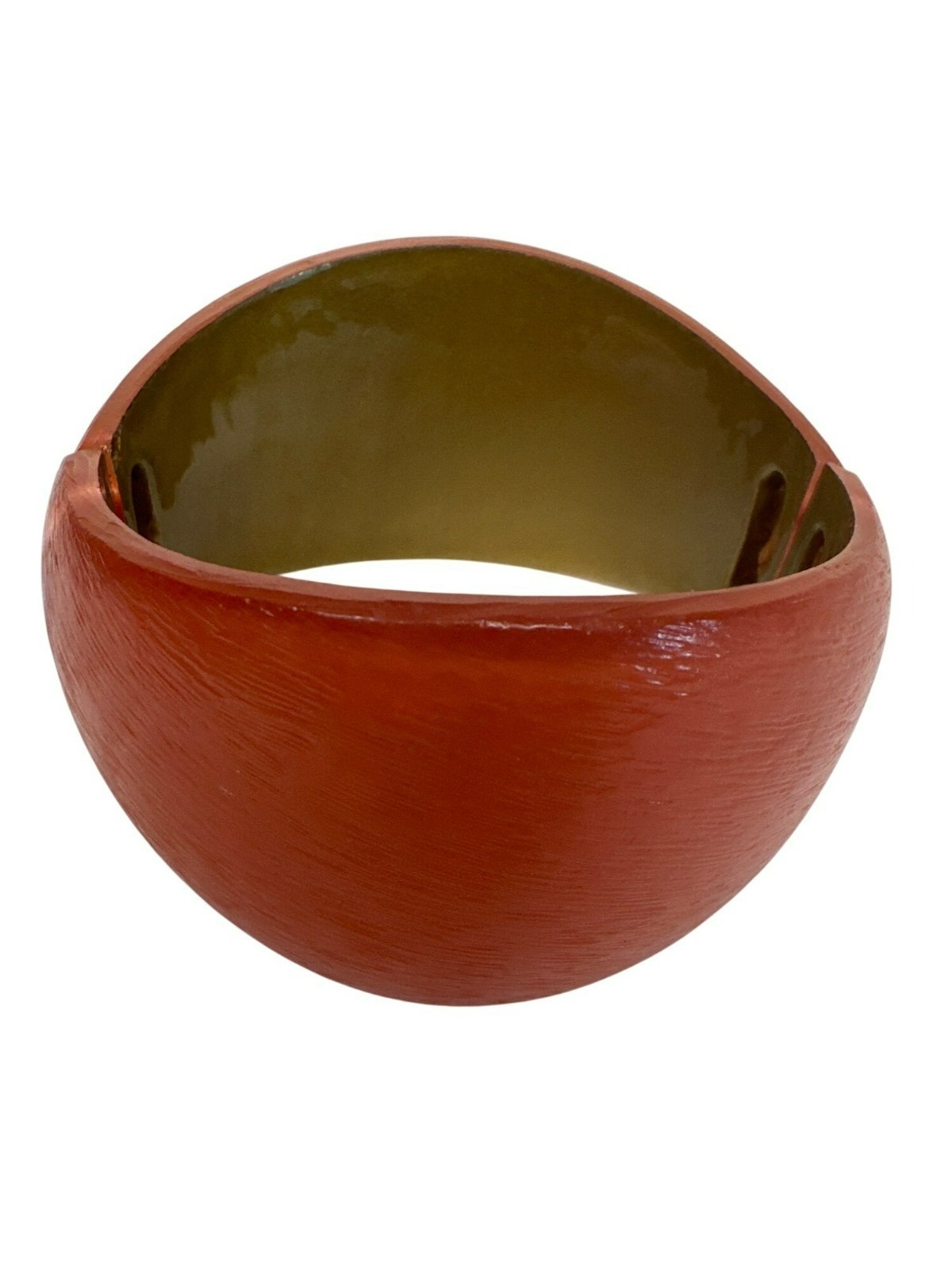 Vintage Bangle Bracelet Red & Gold Chunky Statement 60s 80s