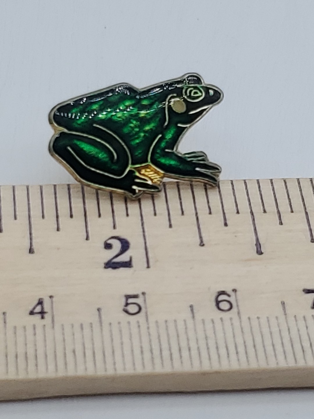 Enameled Green Frog Lapel Pin Pinback Brooch Jewelry Lot of 2