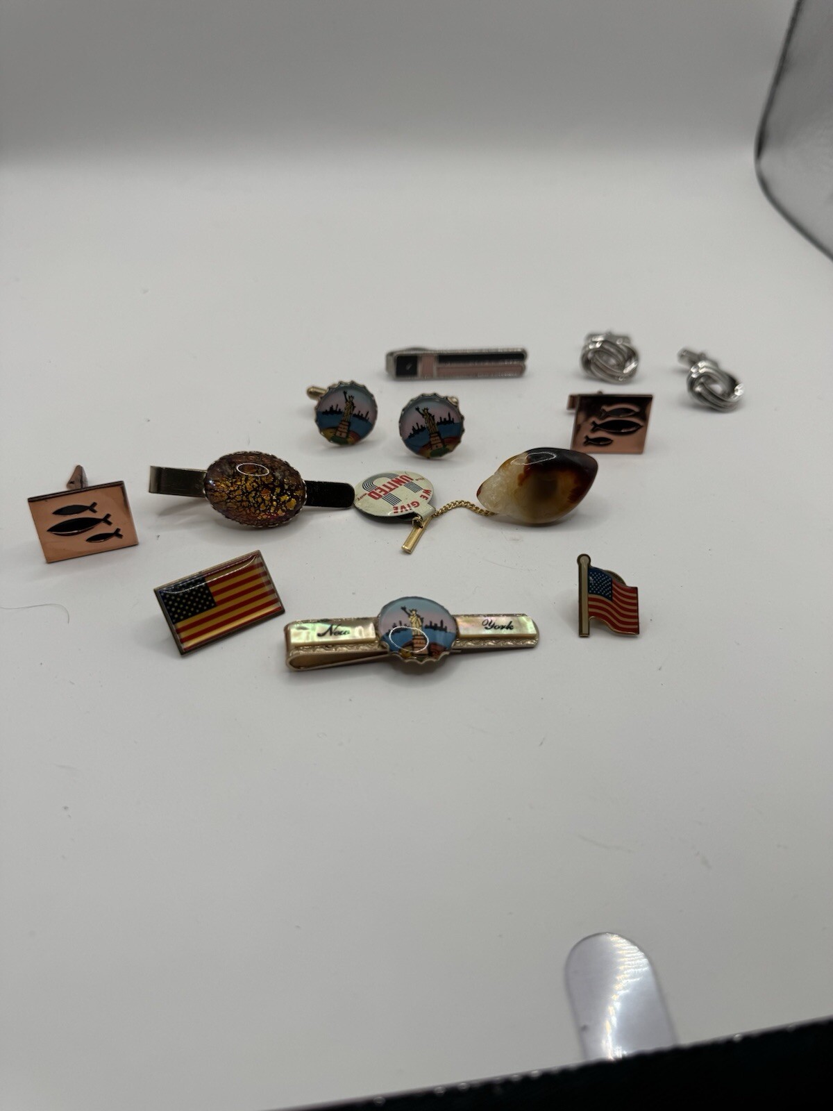 Vintage Lot of Tie Pins, Cuff Links & Tie Clips Fast Shipping Retro