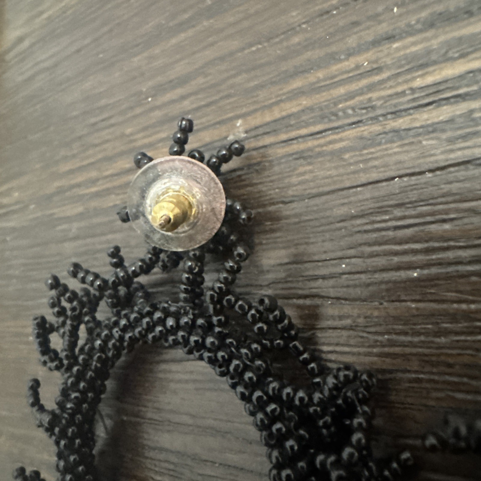 black beaded sequins drop/Dangle – Hoop