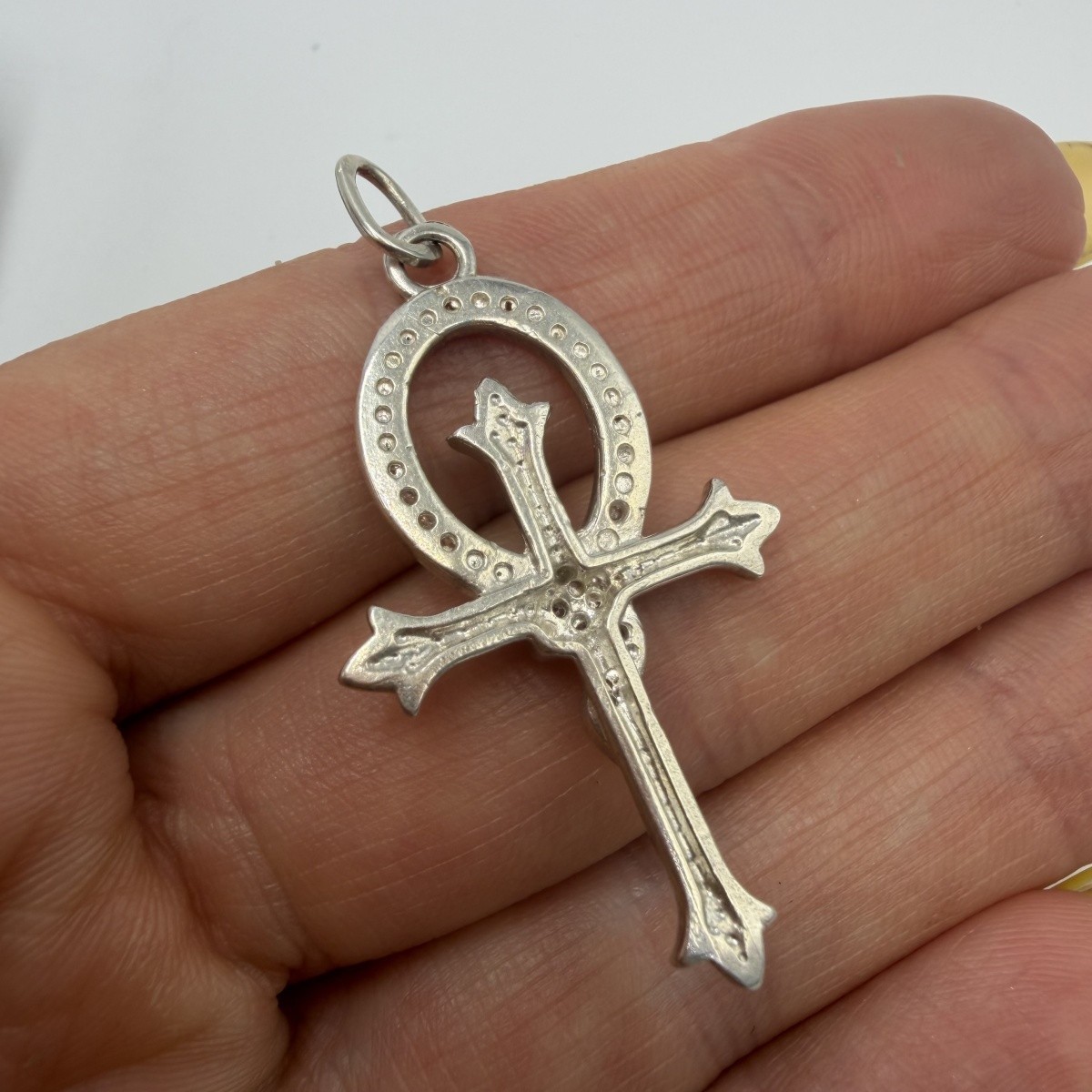 Vintage Pendant Icon Cross Sterling Silver 925 Jewelry Stamped Beautiful 3.63gr
