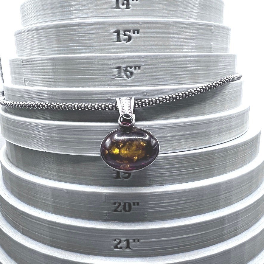 Sterling Silver Baltic Amber Necklace Antiqued Popcorn Chain 16″ 12g Signed