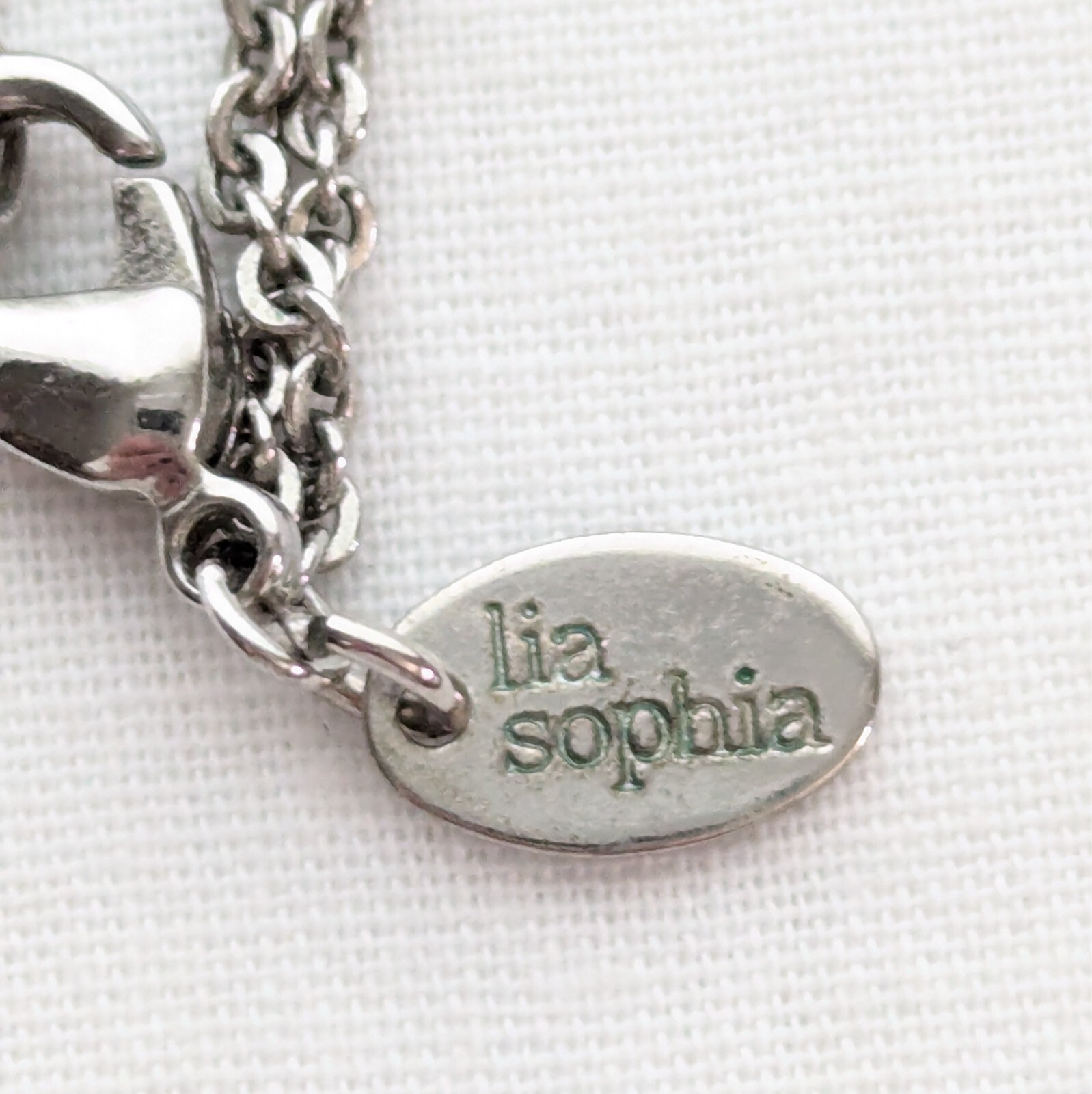 Lia Sophia Off Beat Pendant Necklace Boho Modernist Style Jewelry Adjustable 21″