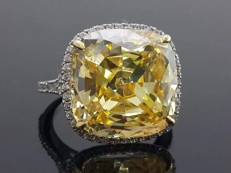 Art Deco 4.30 Ct Canary Diamond Vintage Engagement Ring 925 Sterling Silver