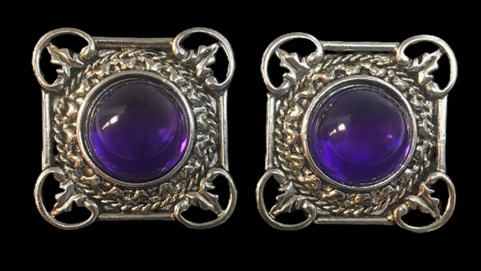 Avon Bold And Classic Royal Blue Earrings And Brooch Set Vintage
