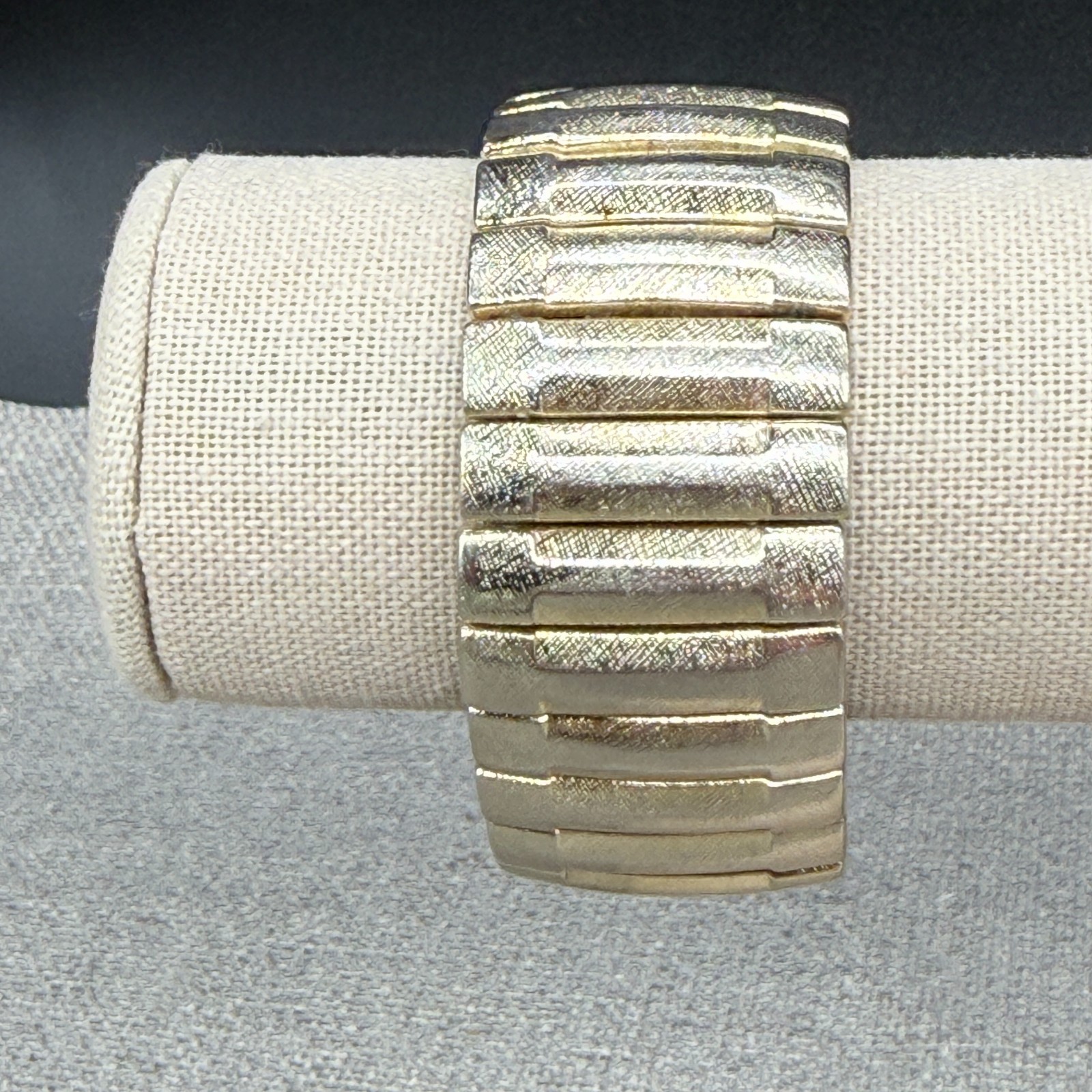 Vintage Expansion Bracelet Brushed gold Tone Japan Stretch