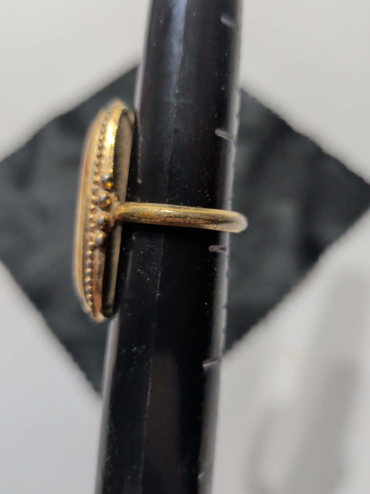 ✨VINTAGE✨ 1978 STRIPED BROWN AGATE RING SHIMMERING SANDS – SIZE 4¾