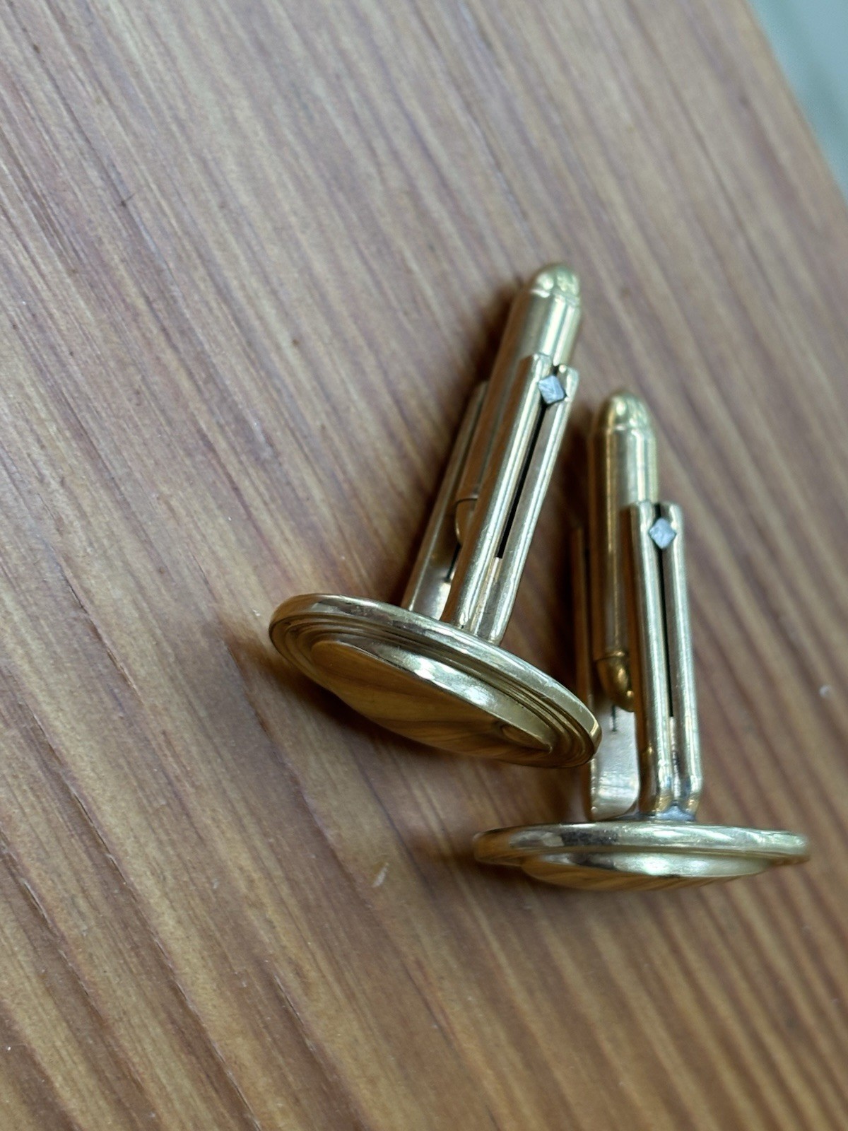 Vintage Hadley USA 12K Yellow Gold Filled Oval Bullet Back Cufflinks