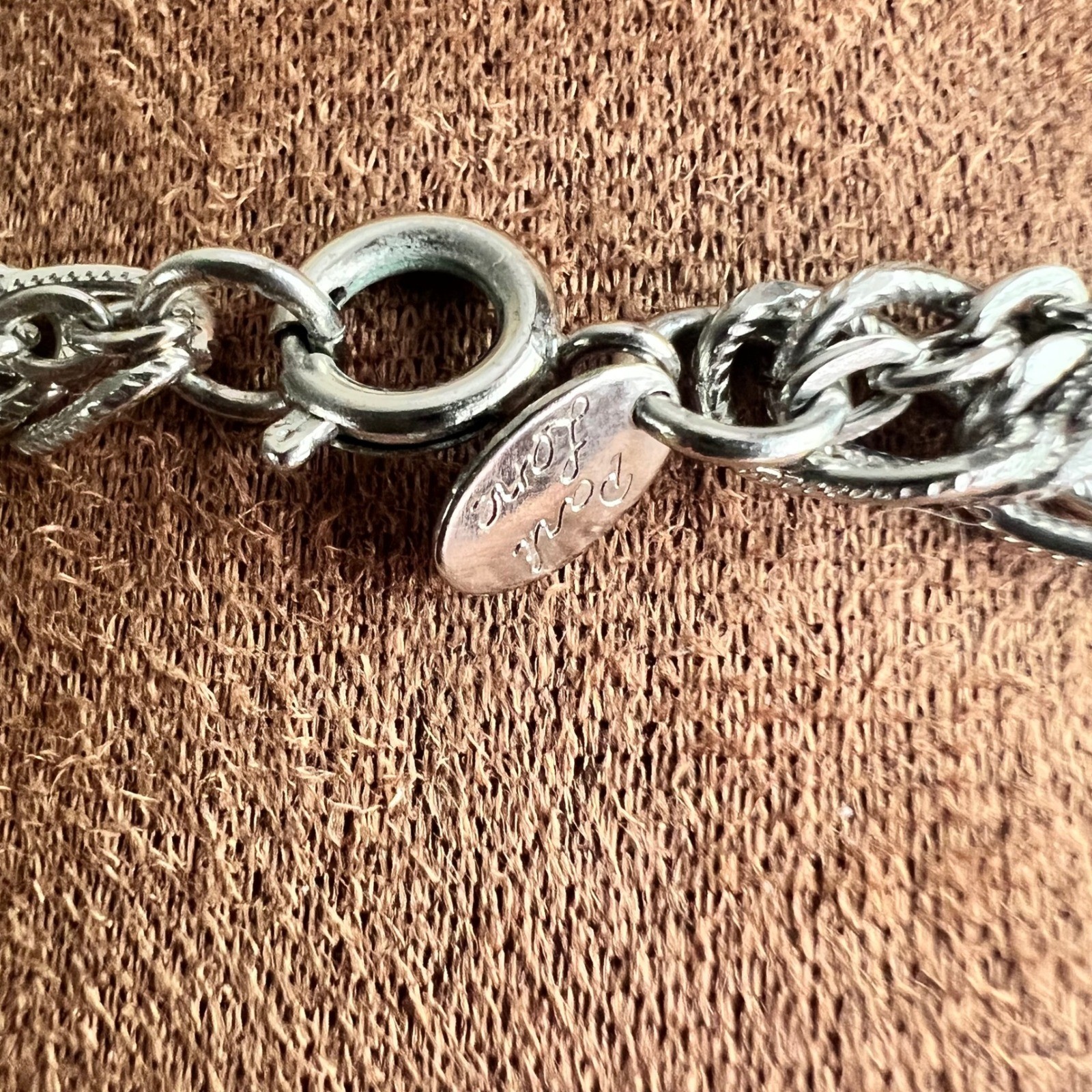 Park Lane Vintage Layered Textured Silver Tone Chain Necklace 38 Inch Goth