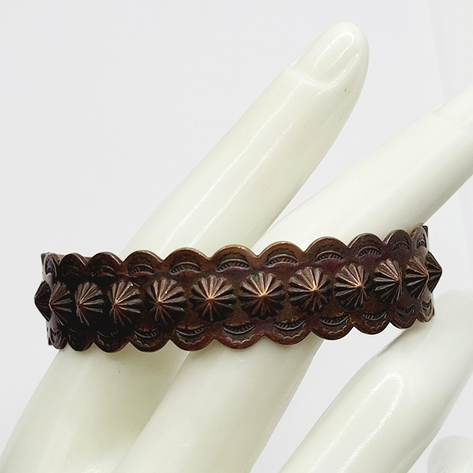 Copper Southwestern Concho Repousse Arrow Engraved Design SMALL Cuff Bracelet