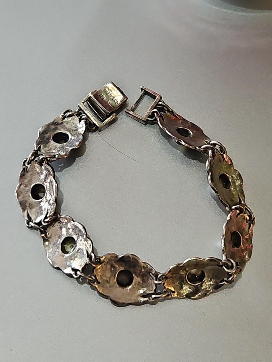 Vintage Sterling Silver 925 Thailand Marcasite Bracelet 7″ (Missing Sm Stones)