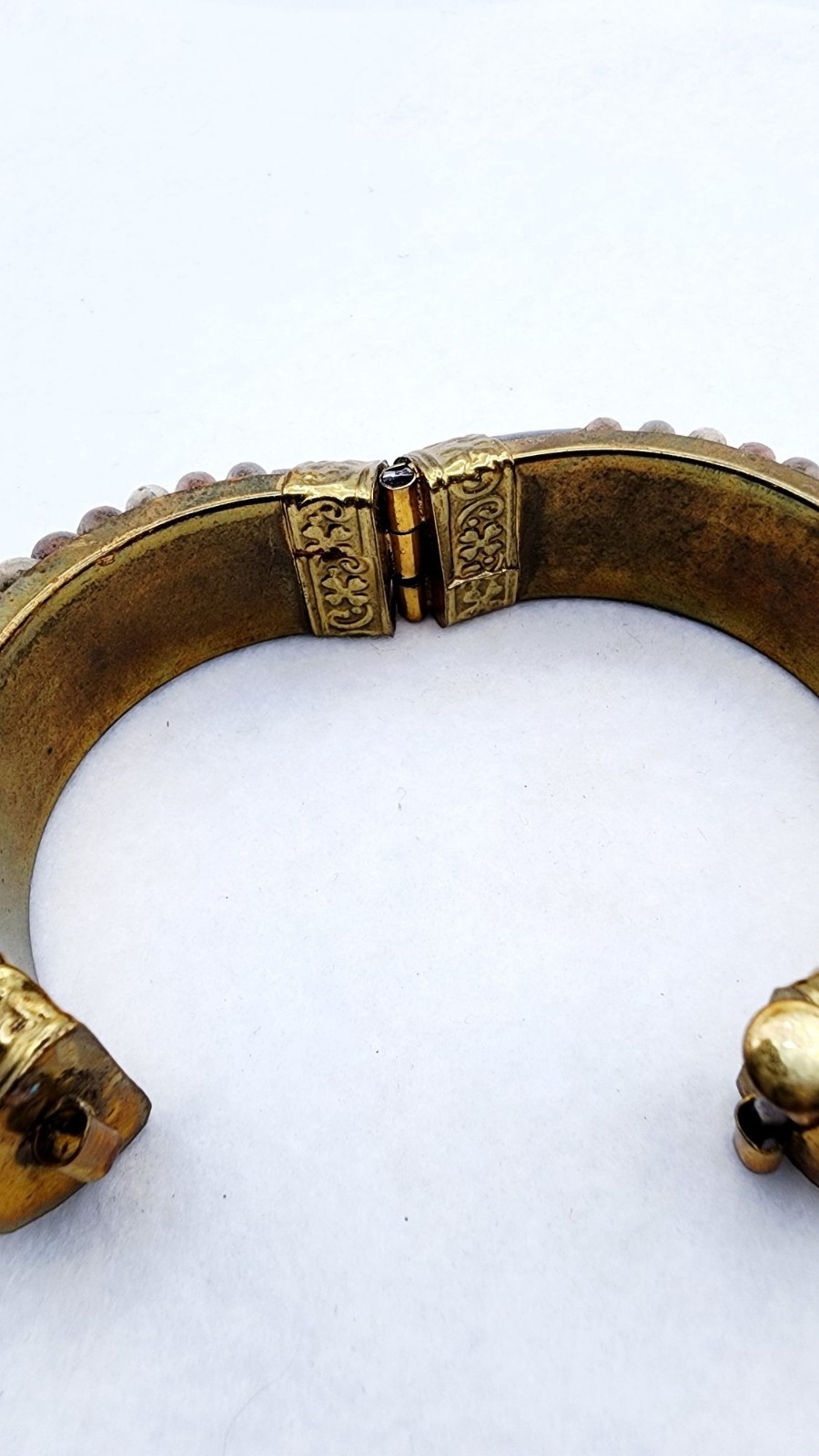Vintage hindged Copper Cuff brass bracelet 7″